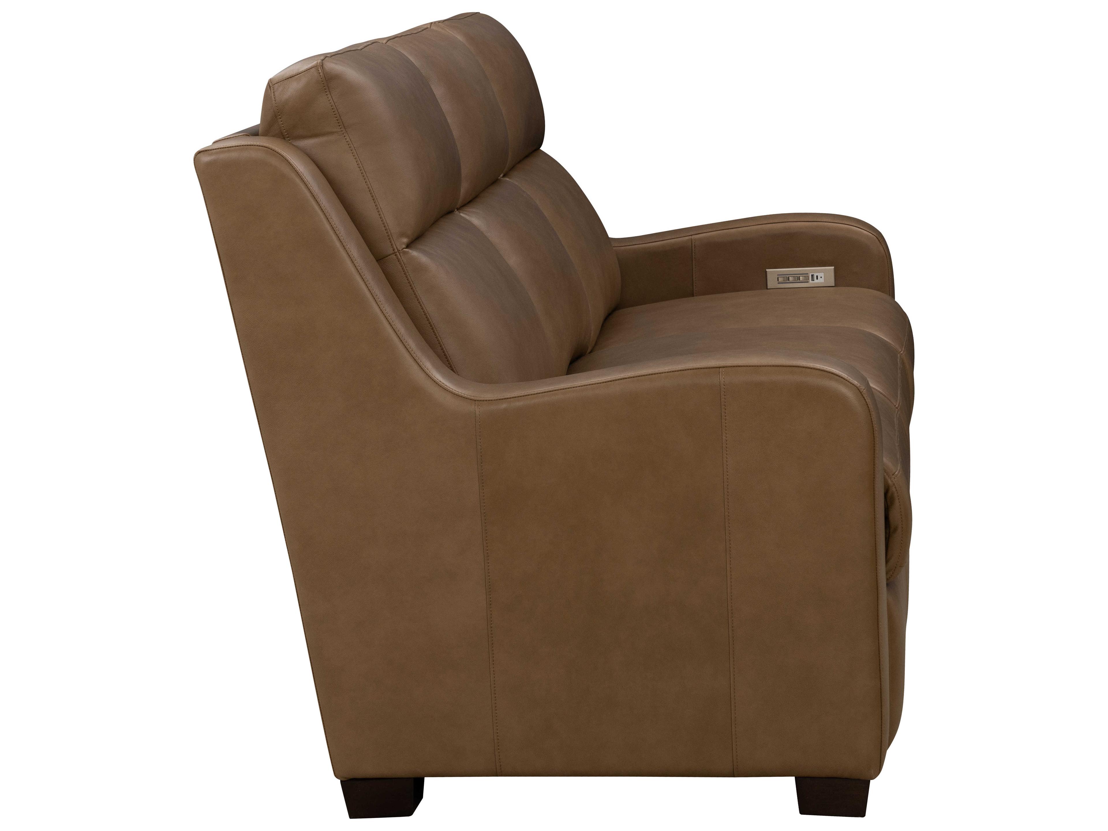 Barcalounger Vintage Ayden Hillwood Toffee Brown Leather Sofa