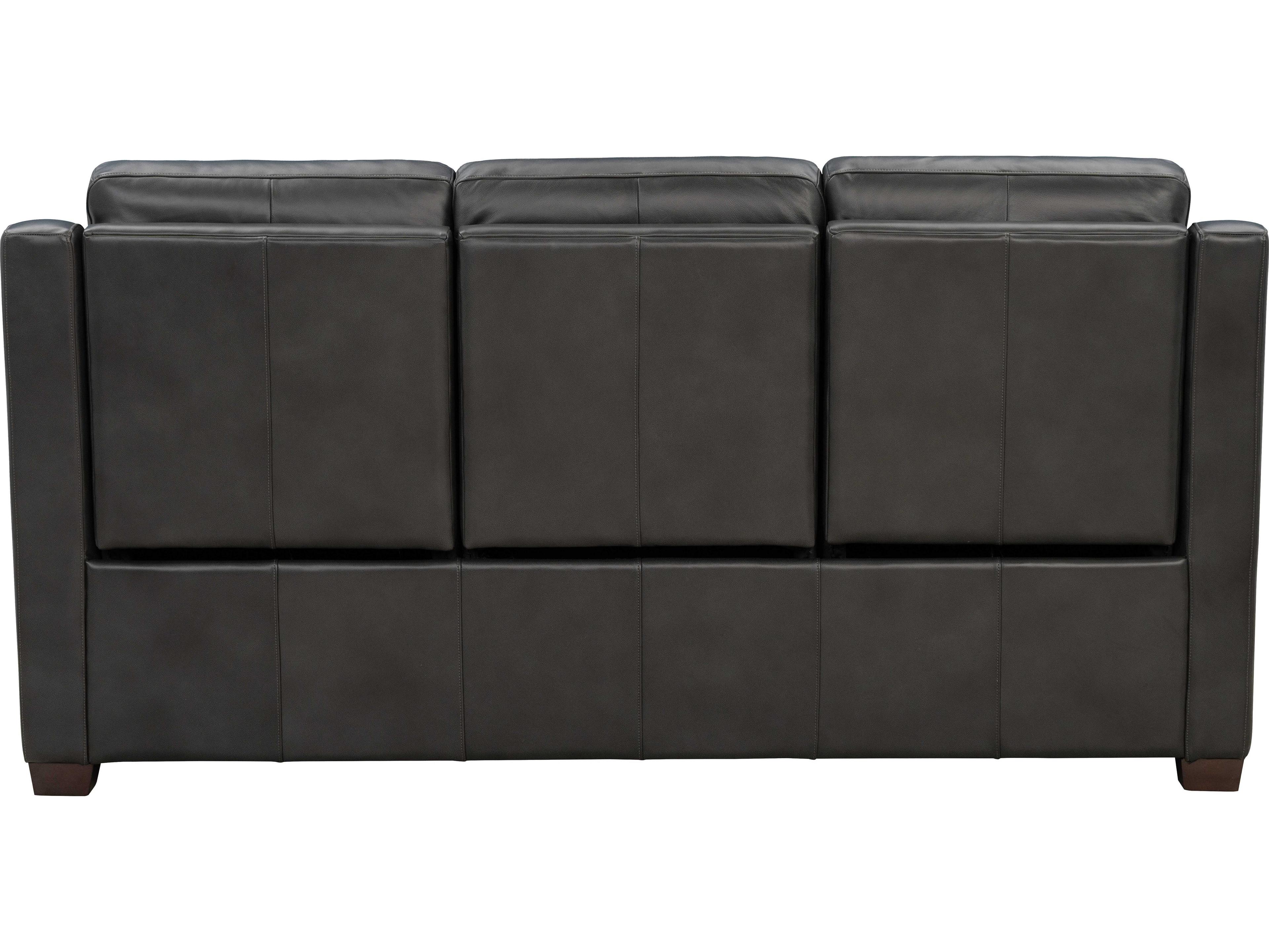 Barcalounger Vintage Ayden Elway Dark Gray Leather Sofa