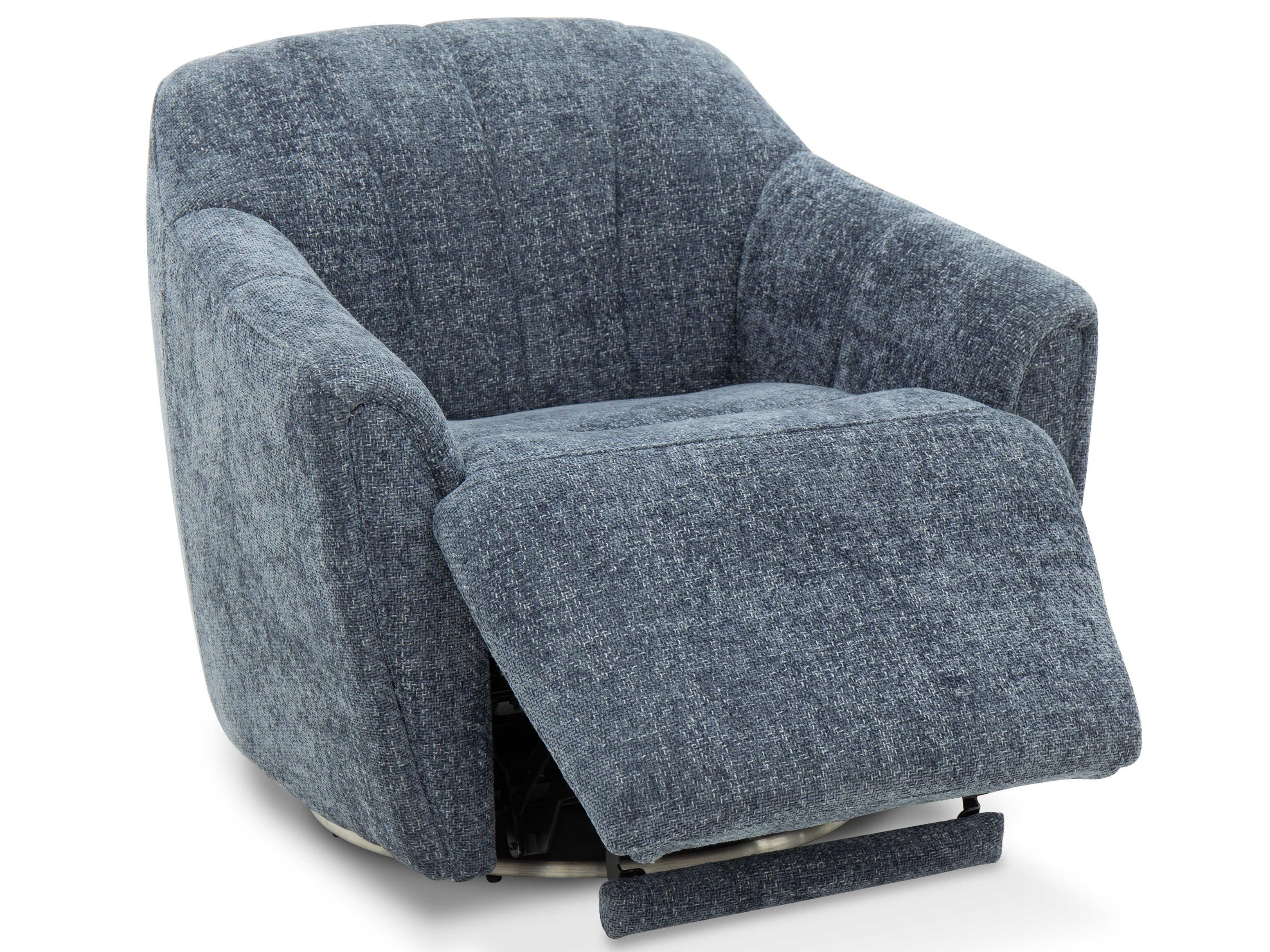Barcalounger Feet Up Millie Maze Denim Blue Upholstered Recliner