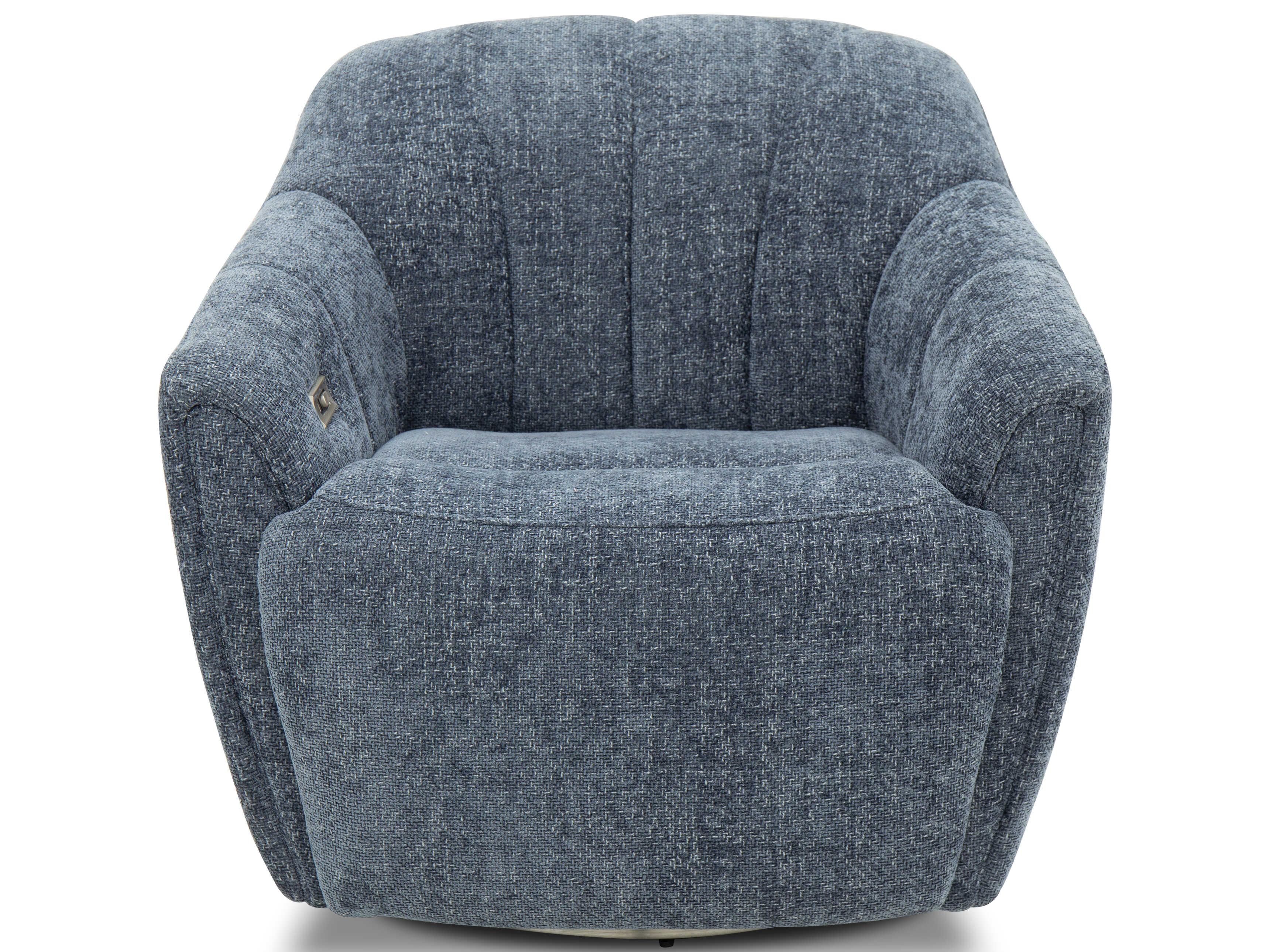 Barcalounger Feet Up Millie Maze Denim Blue Upholstered Recliner