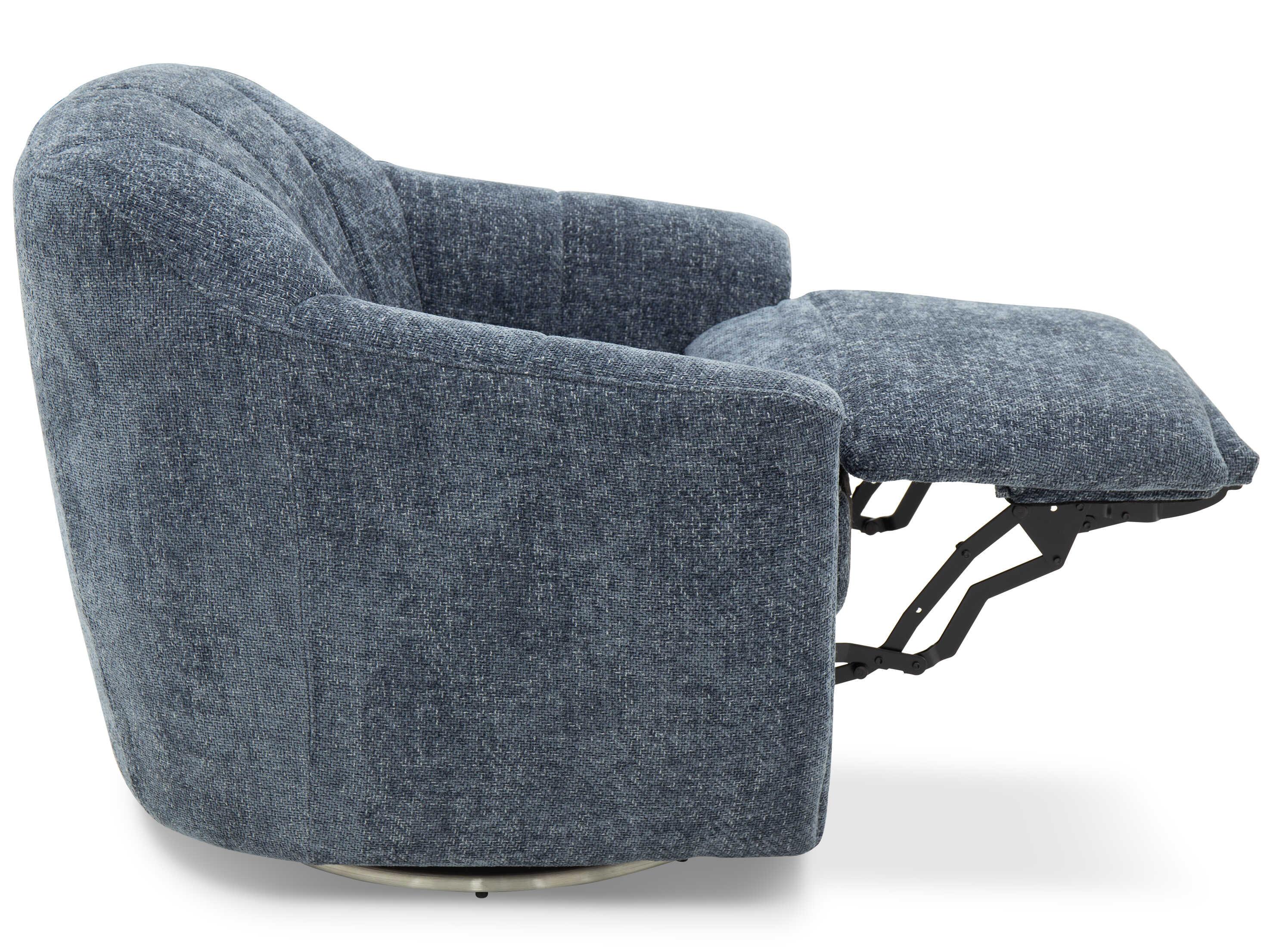 Barcalounger Feet Up Millie Maze Denim Blue Upholstered Recliner