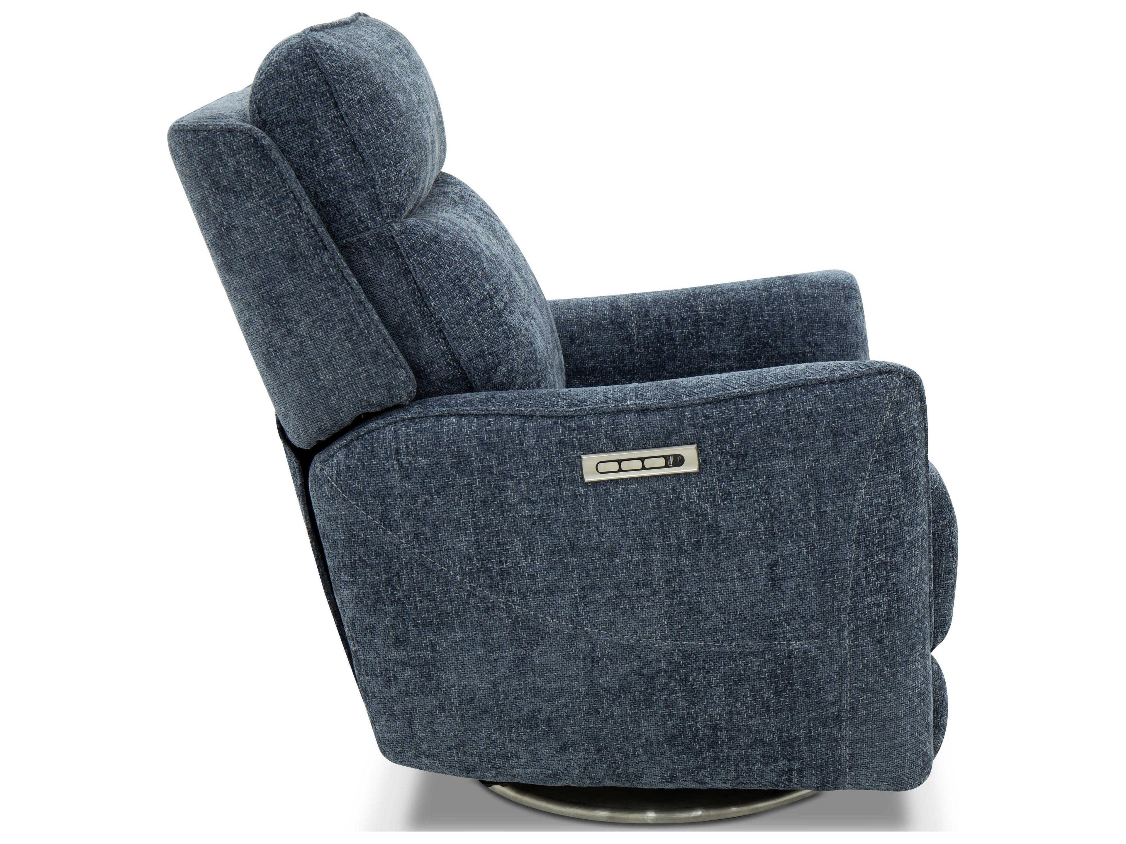Barcalounger Casual Comforts Maben Maze Denim Blue Upholstered Recliner