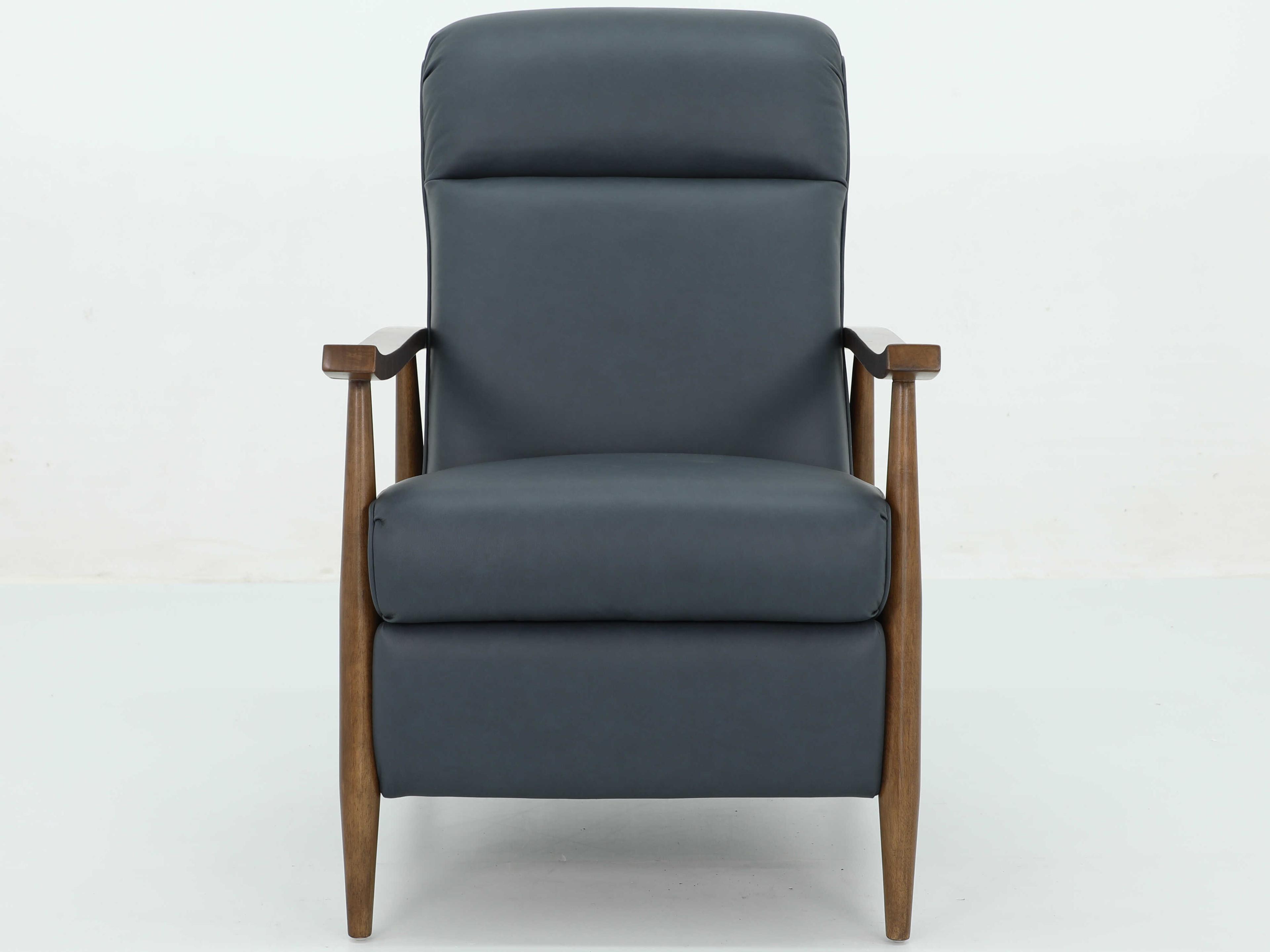 Barcalounger Woodlands Hampton Santa Fe Ocean Blue Leather Recliner