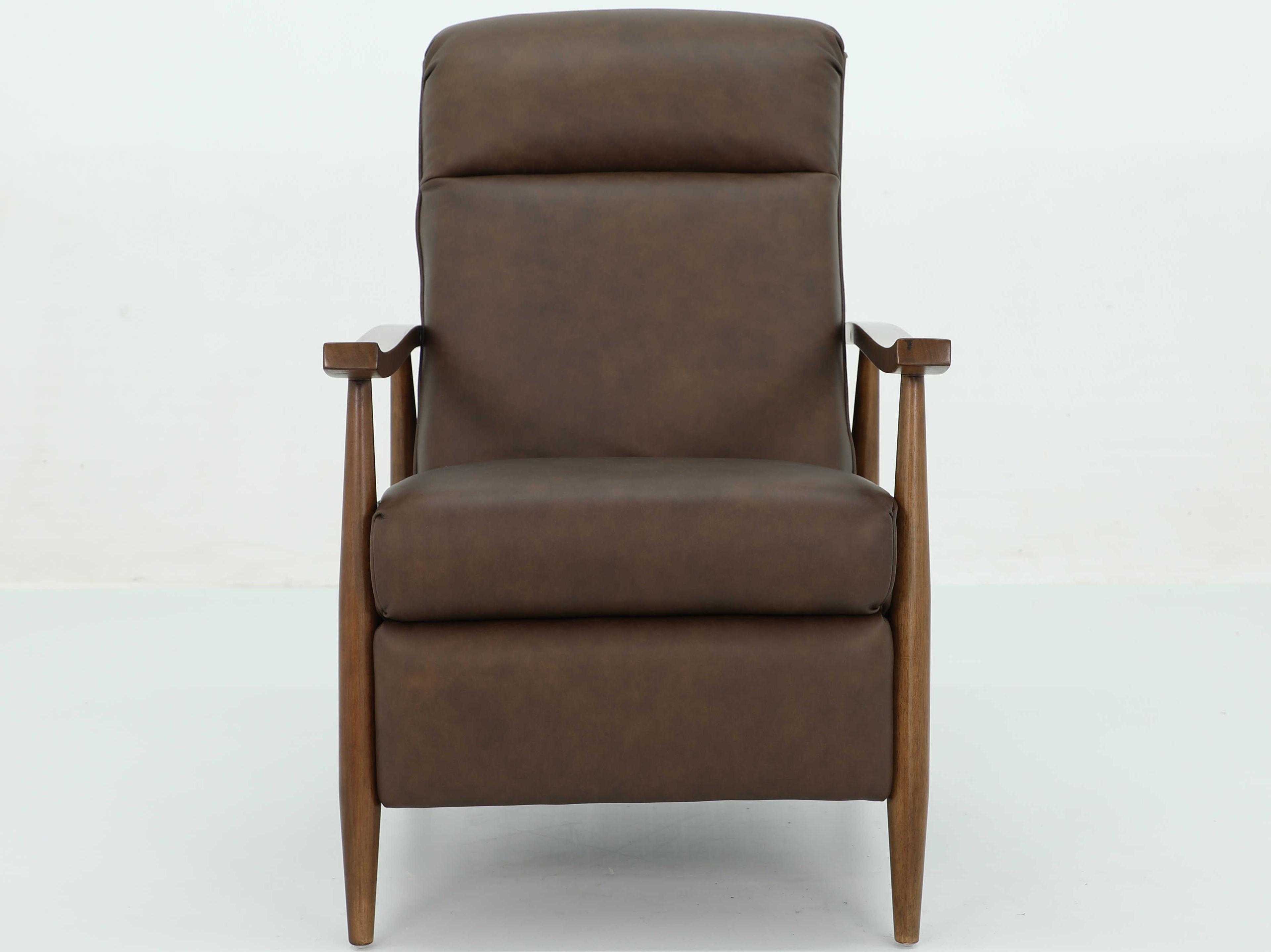 Barcalounger Woodlands Hampton Oasis Walnut Brown Leather Recliner
