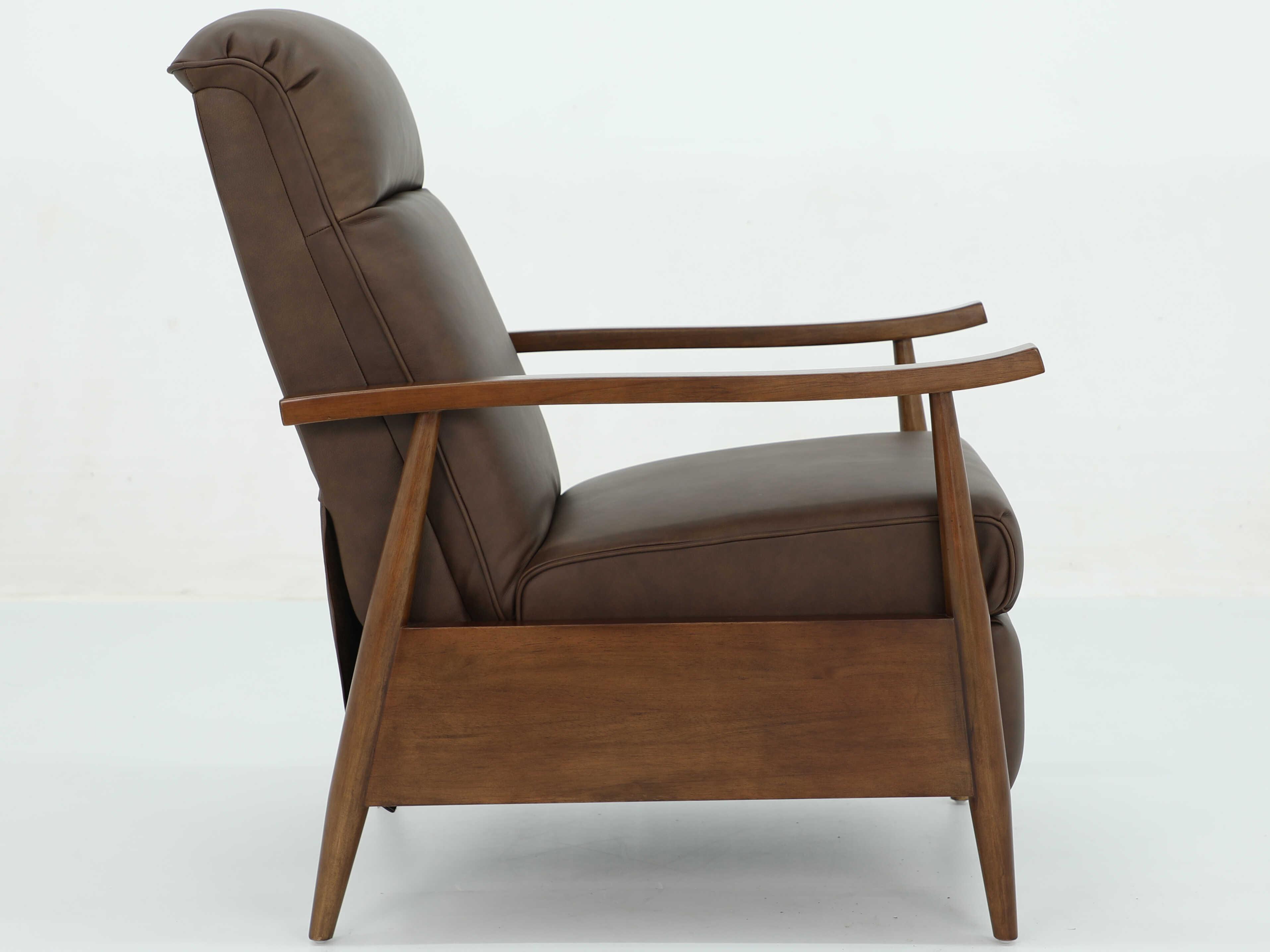 Barcalounger Woodlands Hampton Oasis Walnut Brown Leather Recliner