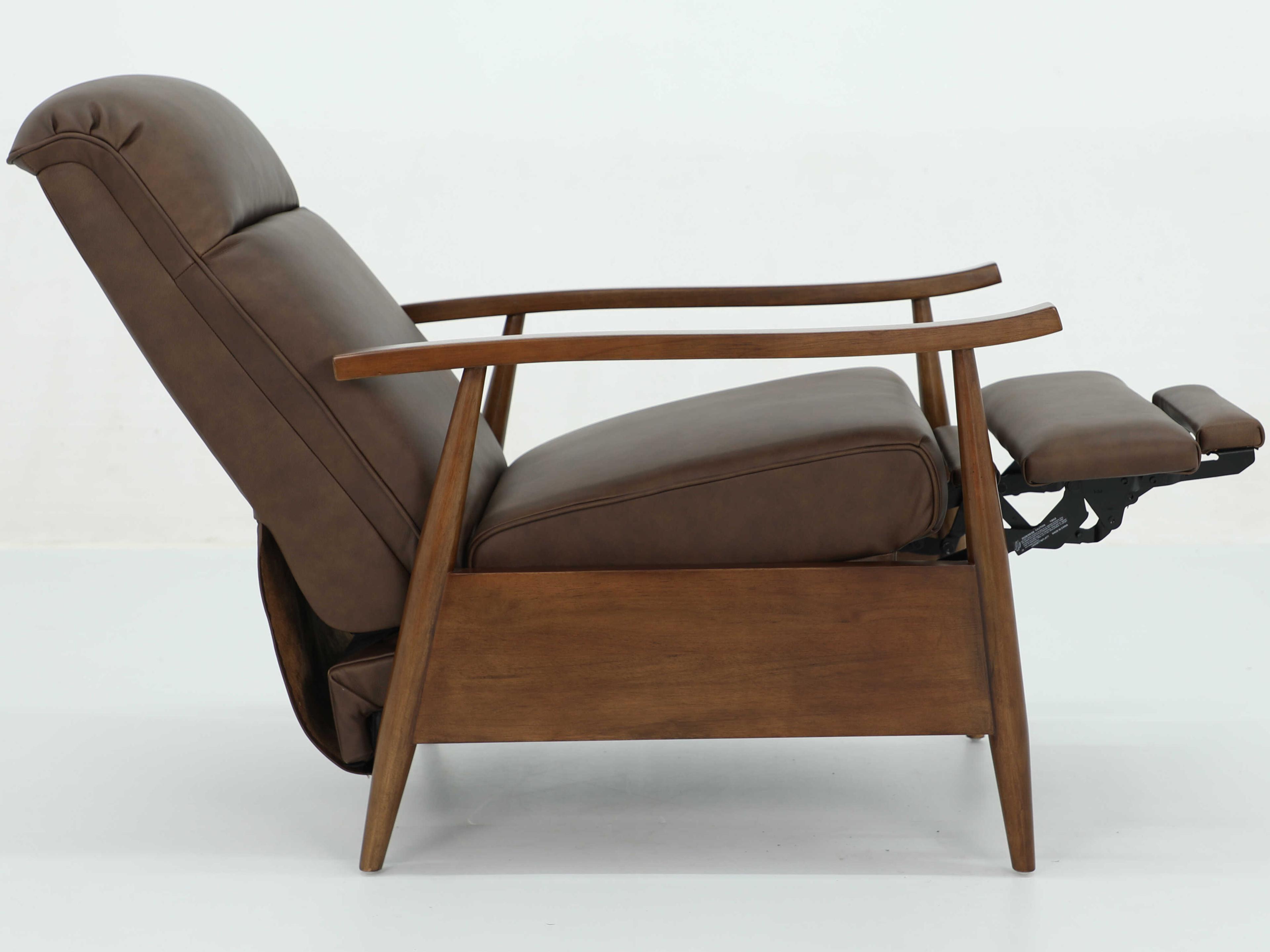 Barcalounger Woodlands Hampton Oasis Walnut Brown Leather Recliner