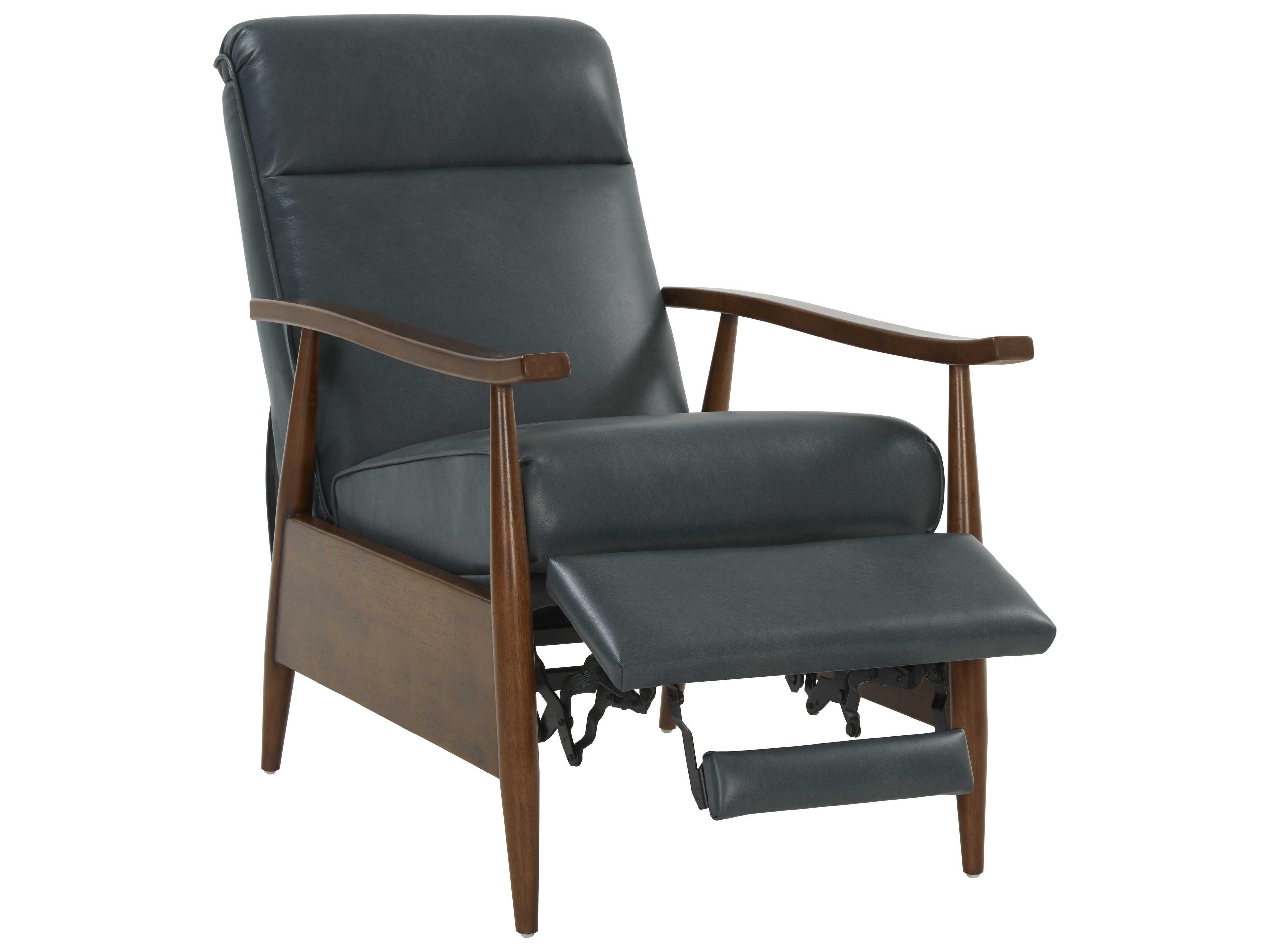 Barcalounger Woodlands Hampton Roma Bluegray Leather Recliner