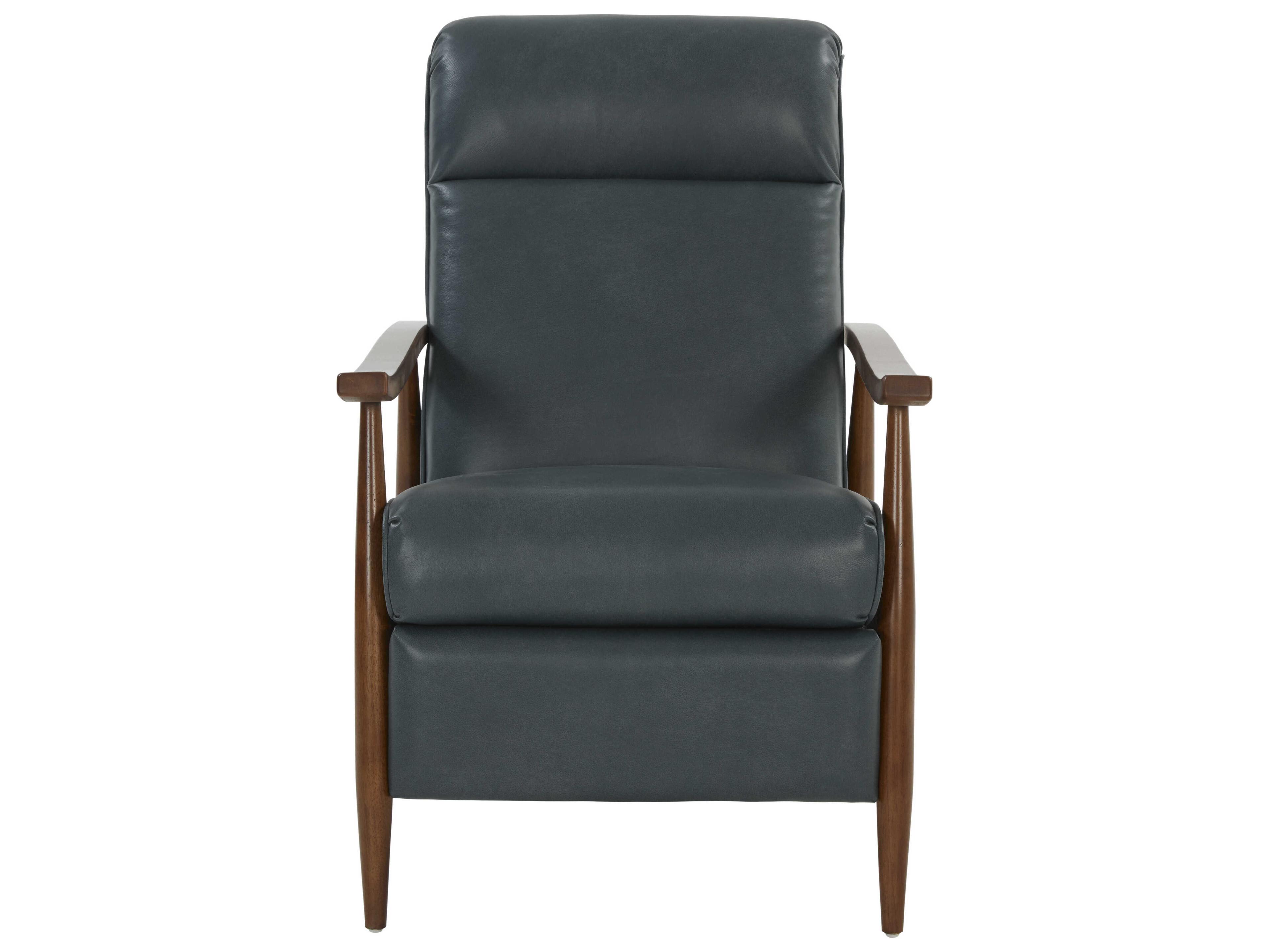 Barcalounger Woodlands Hampton Roma Bluegray Leather Recliner