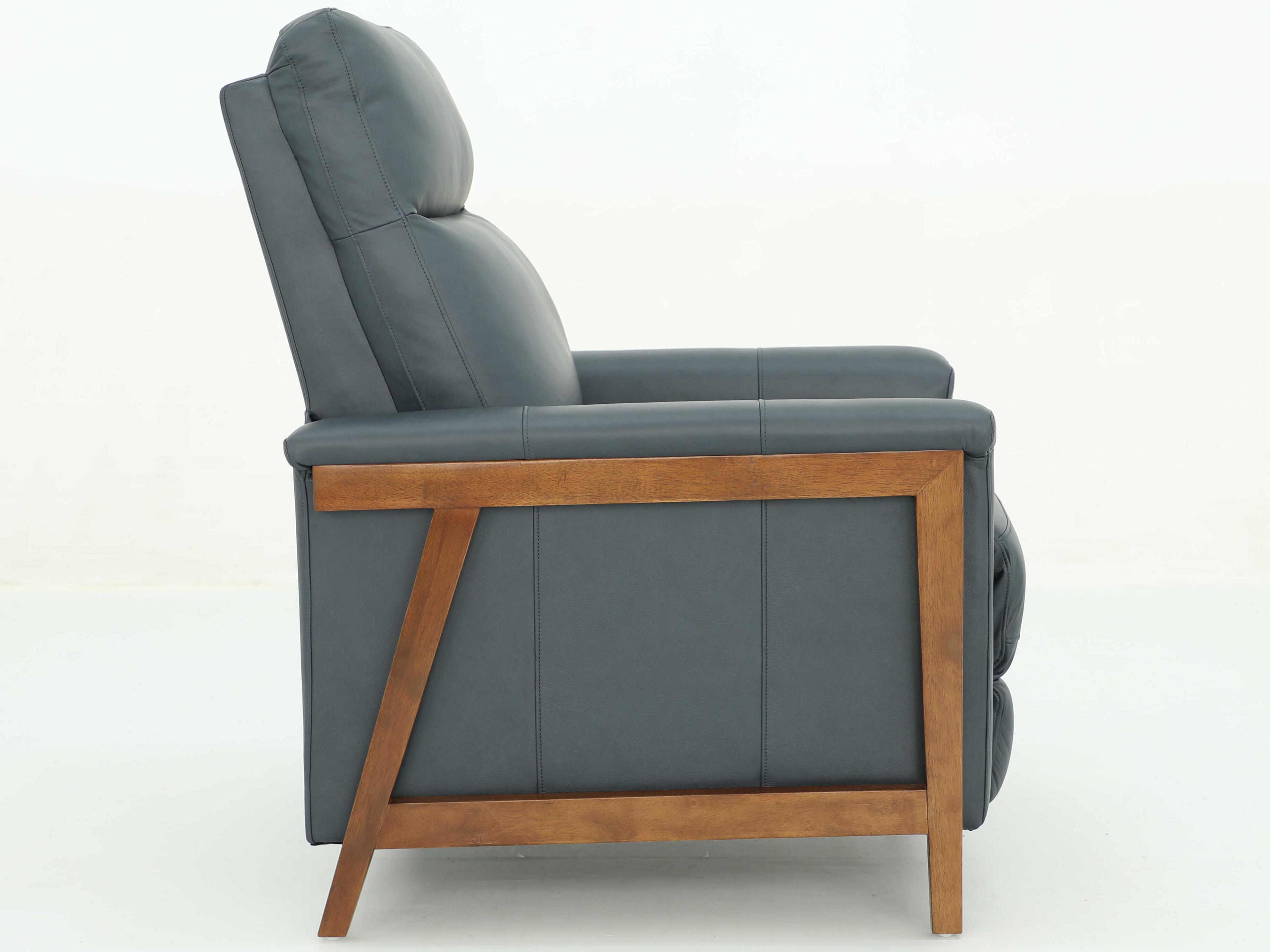 Barcalounger Woodlands Lewiston Santa Fe Ocean Blue Leather Recliner