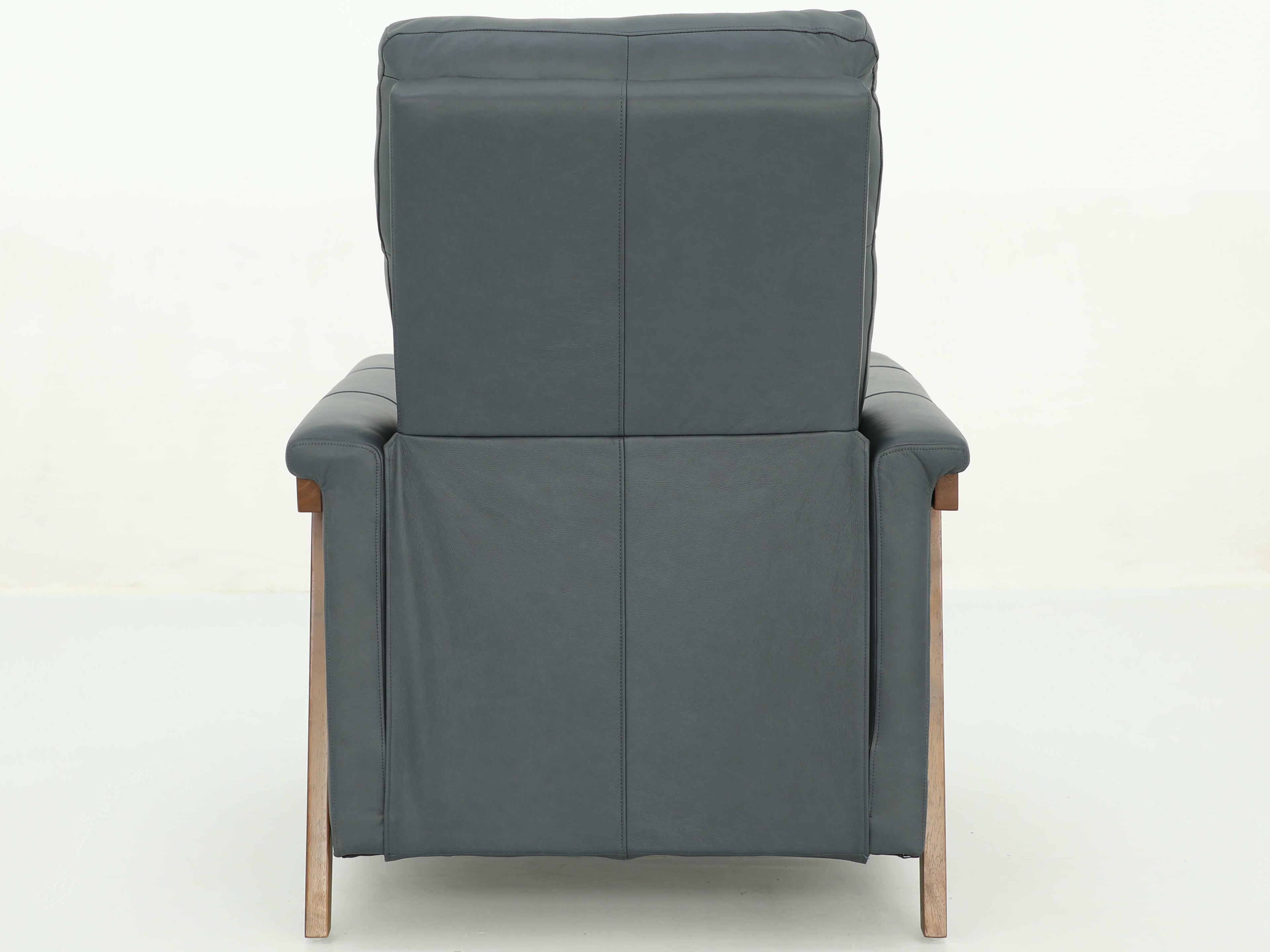 Barcalounger Woodlands Lewiston Santa Fe Ocean Blue Leather Recliner