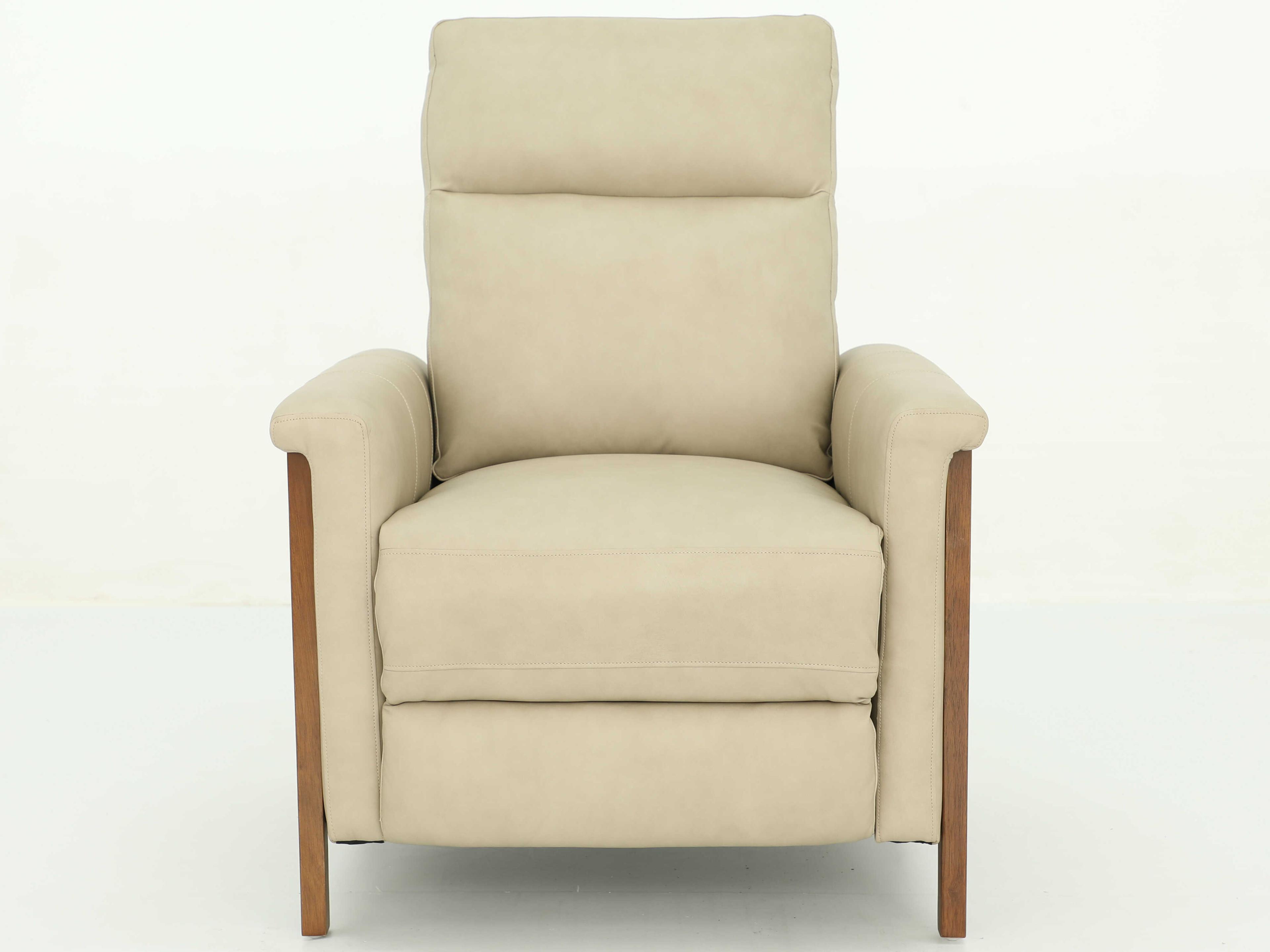 Barcalounger Woodlands Lewiston Cashmere Stone Tan Leather Recliner