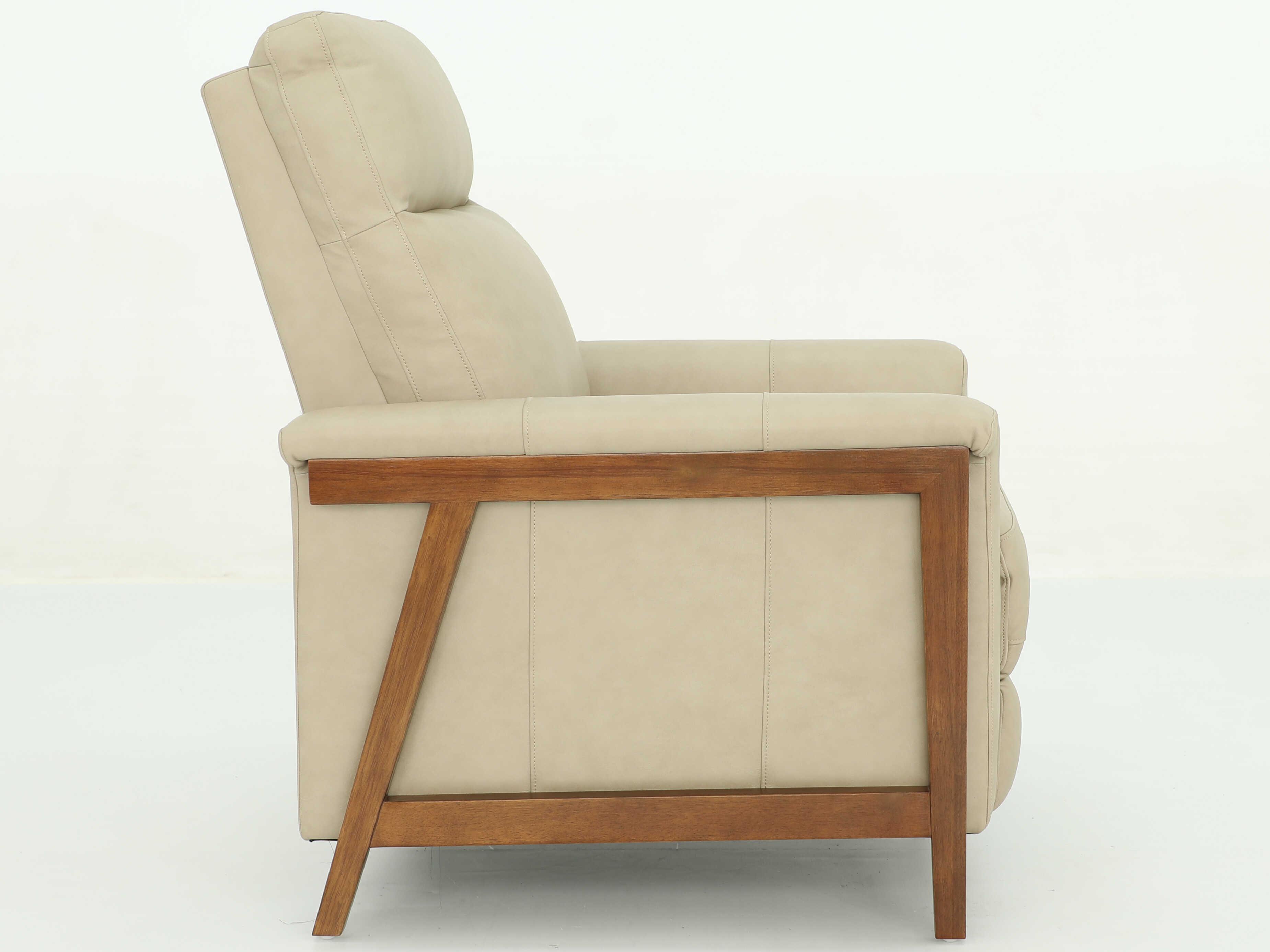 Barcalounger Woodlands Lewiston Cashmere Stone Tan Leather Recliner