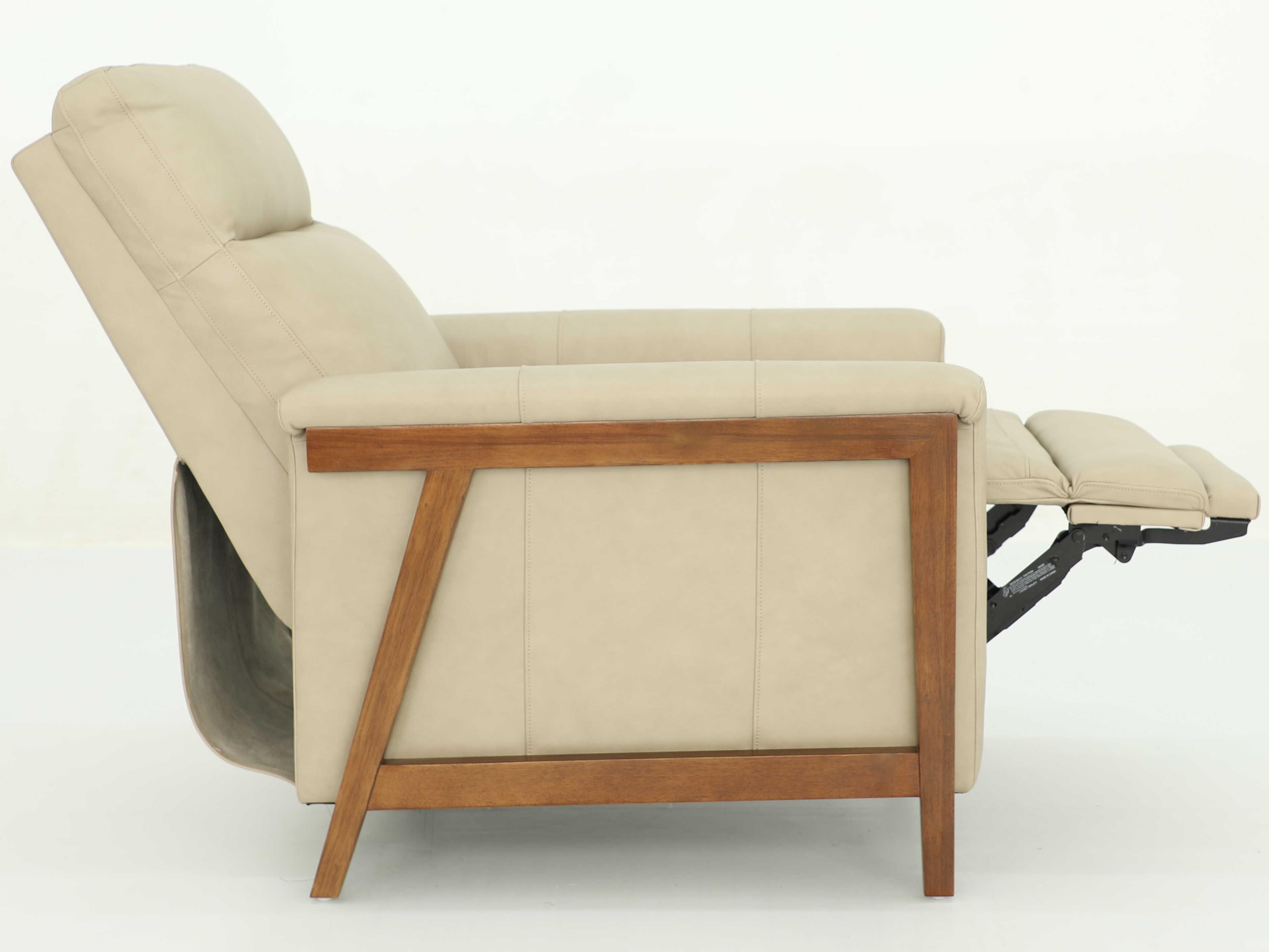 Barcalounger Woodlands Lewiston Cashmere Stone Tan Leather Recliner