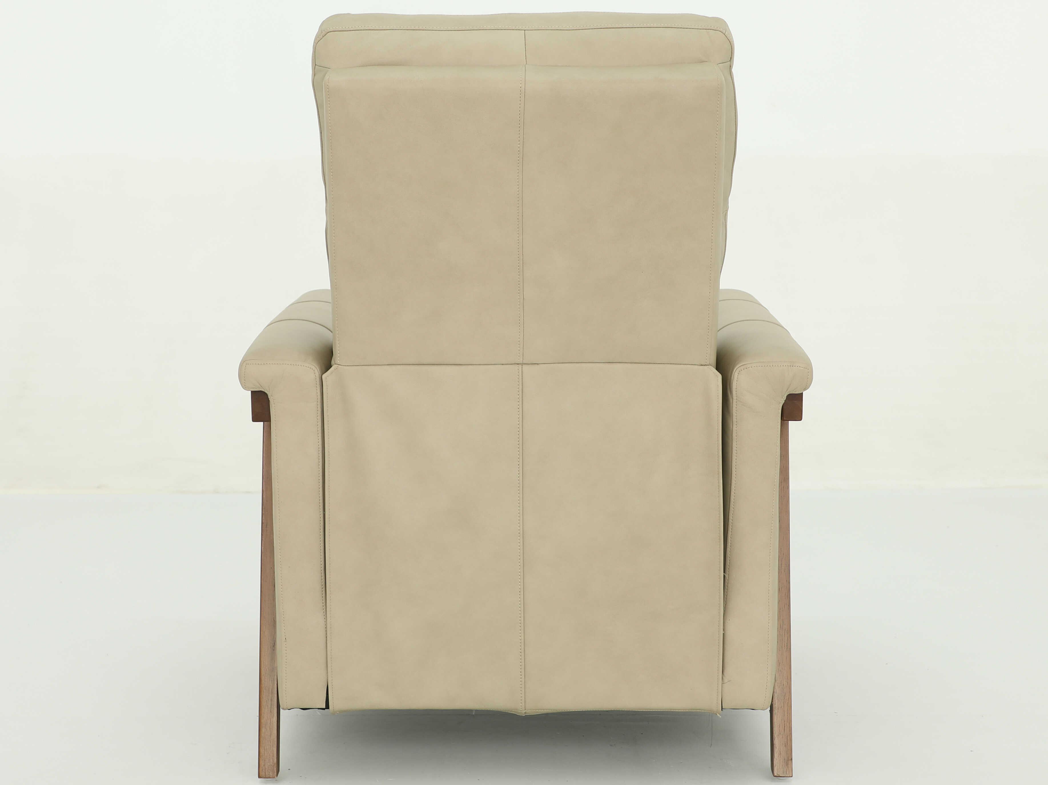 Barcalounger Woodlands Lewiston Cashmere Stone Tan Leather Recliner