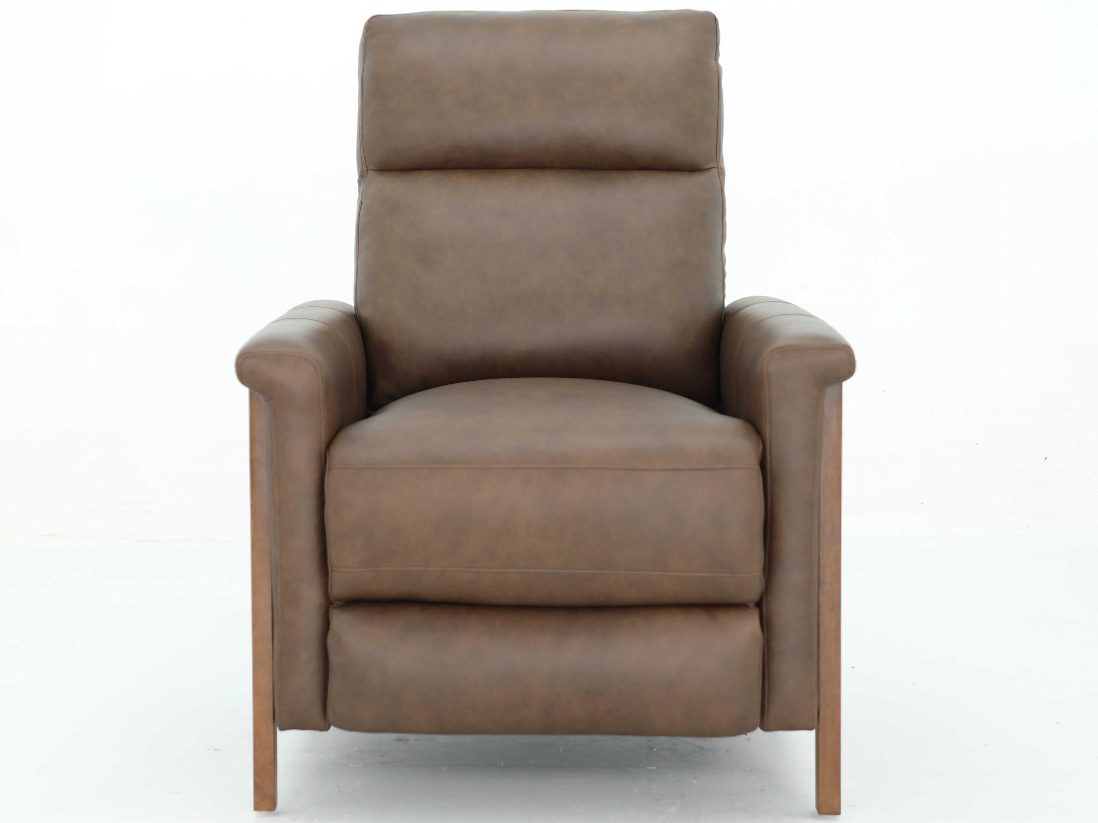 Barcalounger Woodlands Lewiston Oasis Walnut Brown Leather Recliner