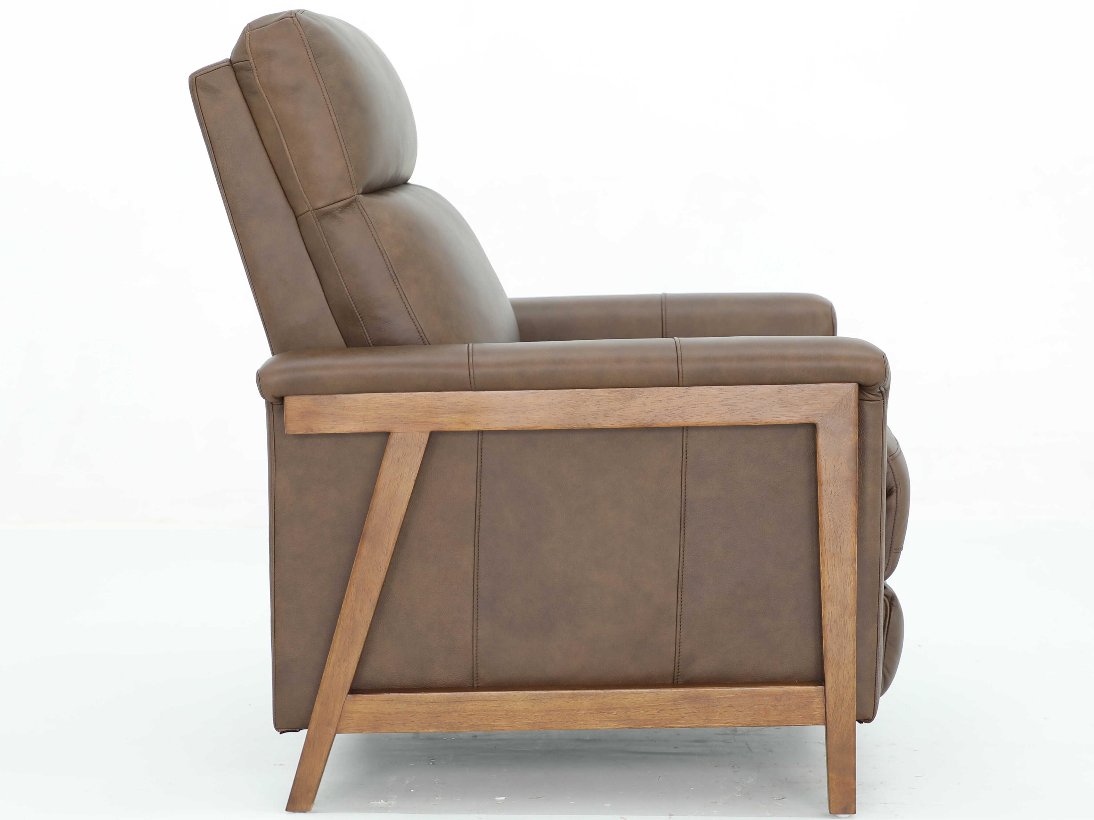 Barcalounger Woodlands Lewiston Oasis Walnut Brown Leather Recliner