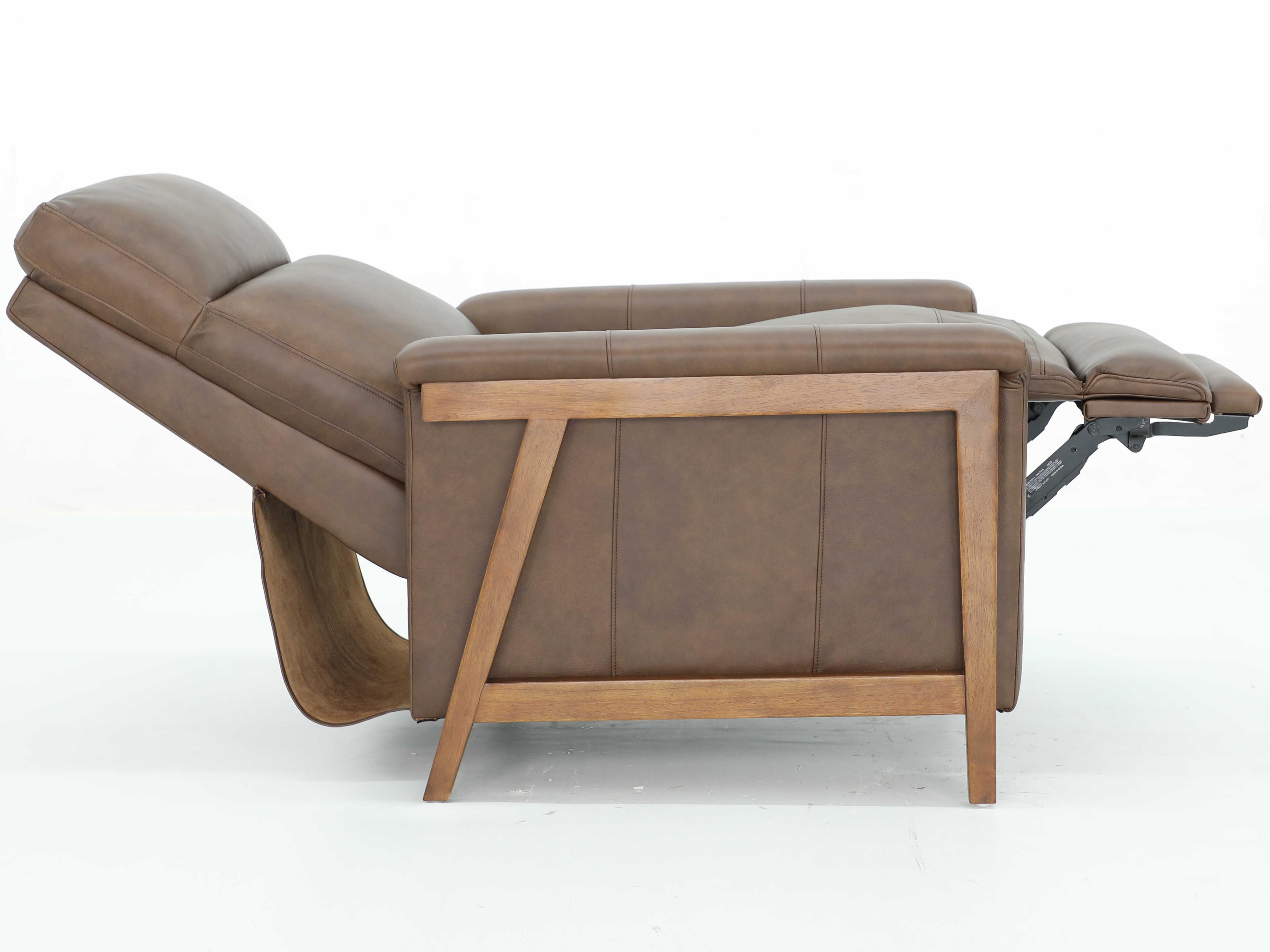 Barcalounger Woodlands Lewiston Oasis Walnut Brown Leather Recliner