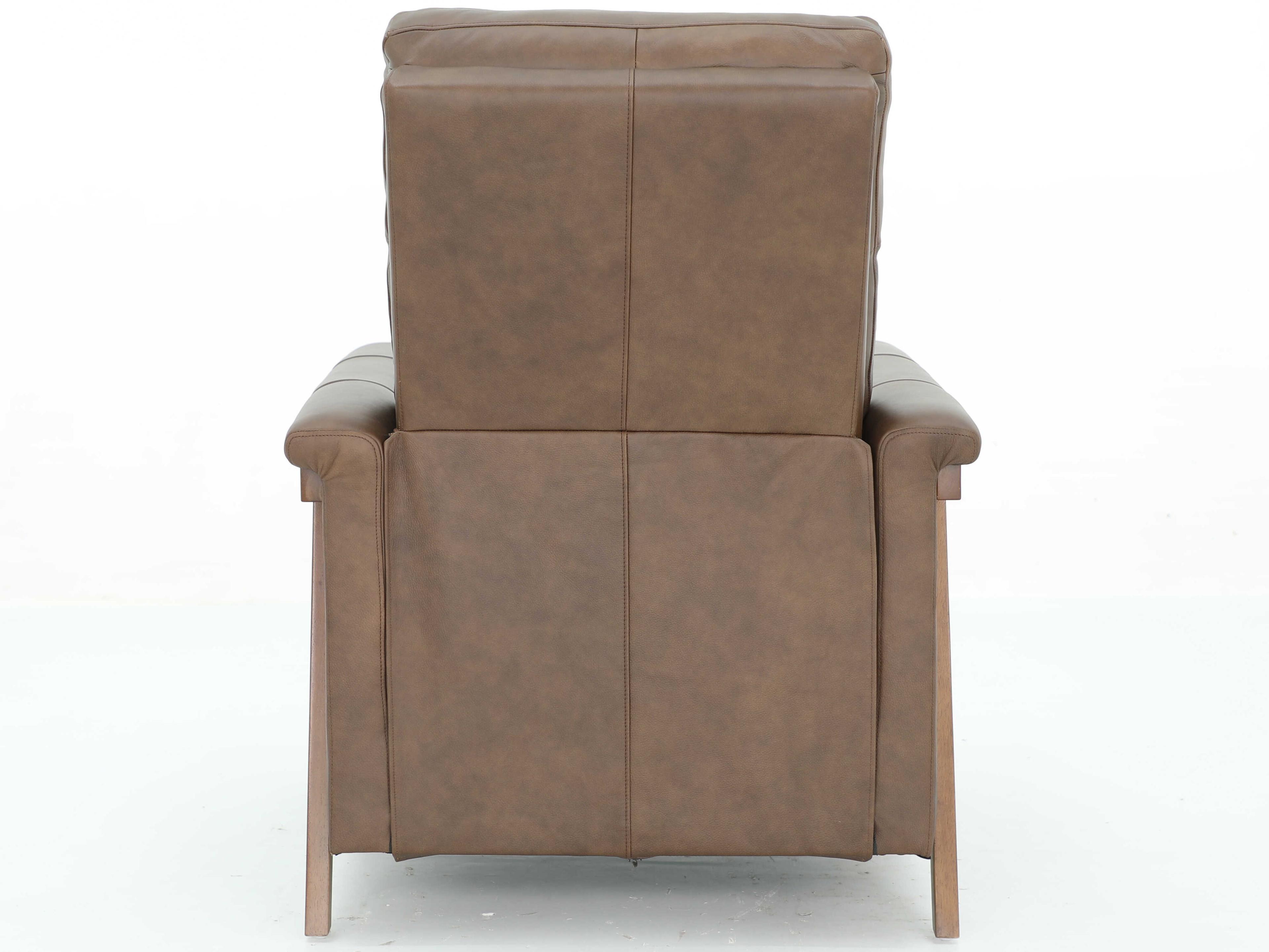 Barcalounger Woodlands Lewiston Oasis Walnut Brown Leather Recliner