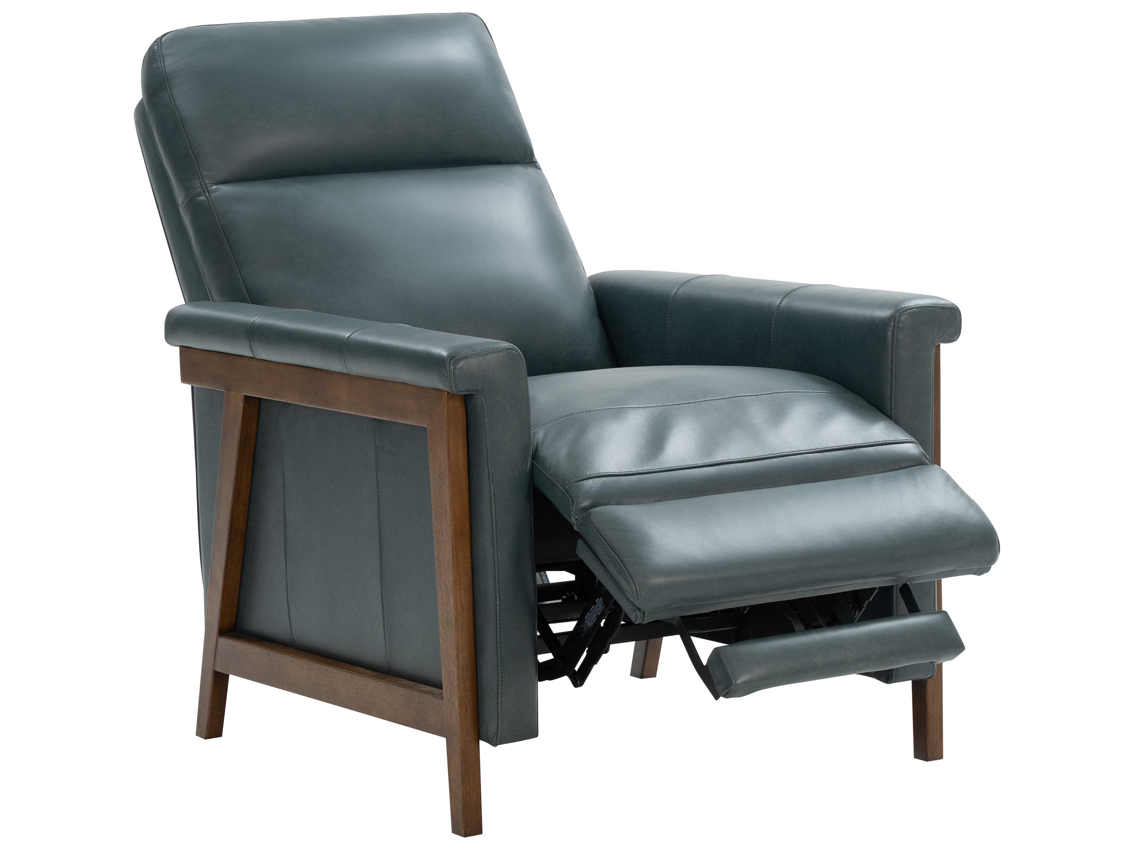 Barcalounger Woodlands Lewiston Roma Bluegray Leather Recliner