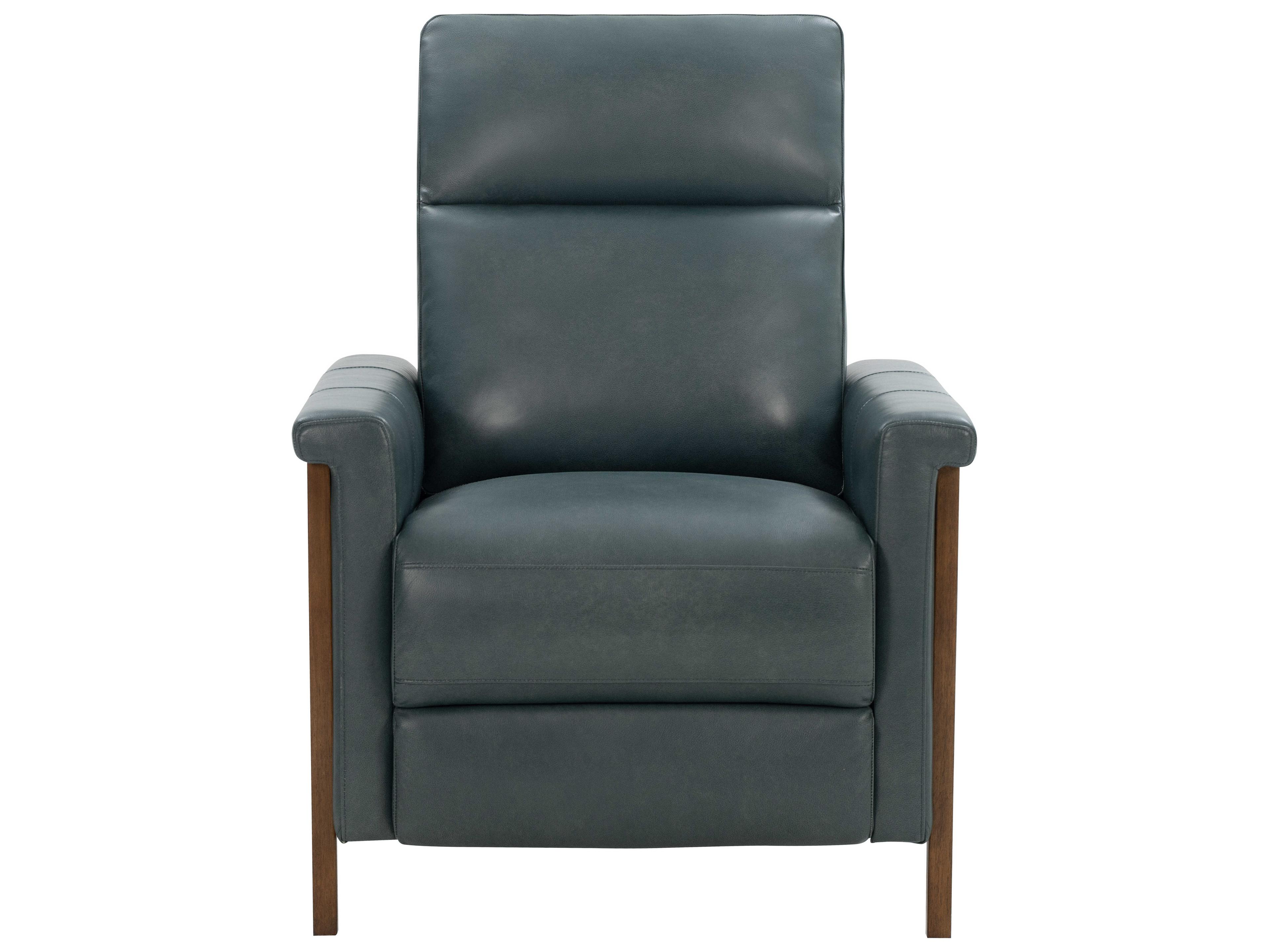 Barcalounger Woodlands Lewiston Roma Bluegray Leather Recliner