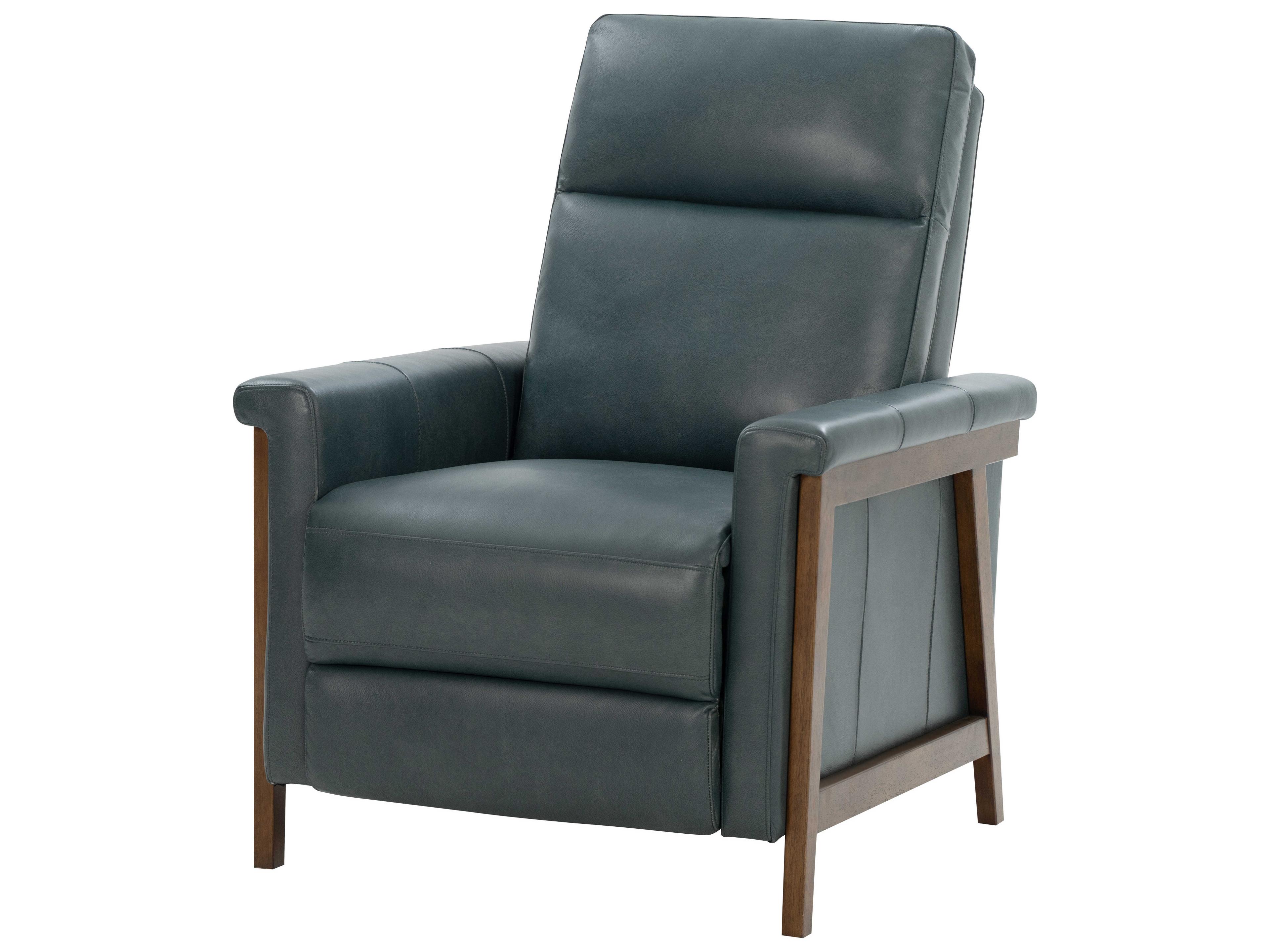 Barcalounger Woodlands Lewiston Roma Bluegray Leather Recliner