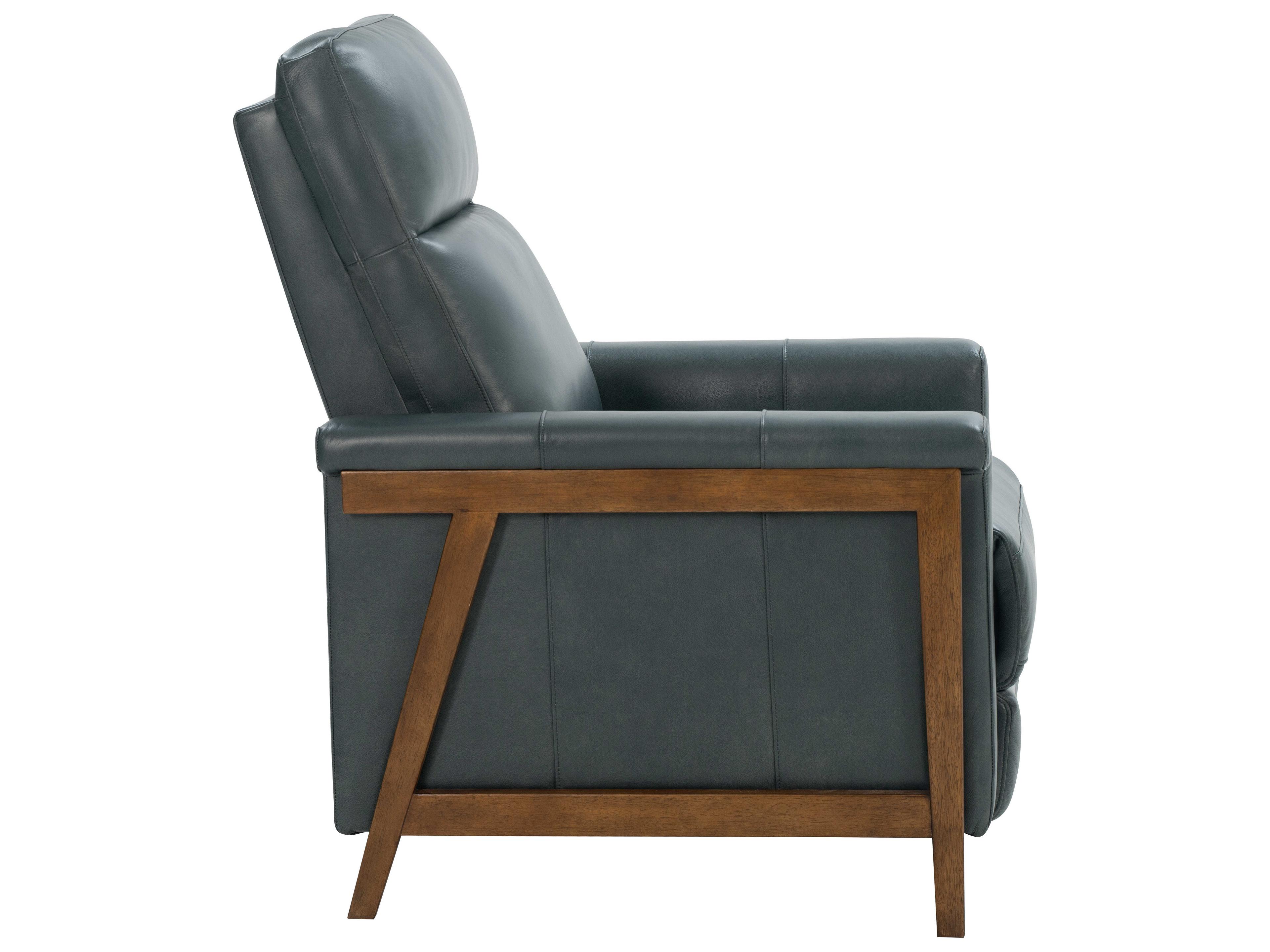 Barcalounger Woodlands Lewiston Roma Bluegray Leather Recliner