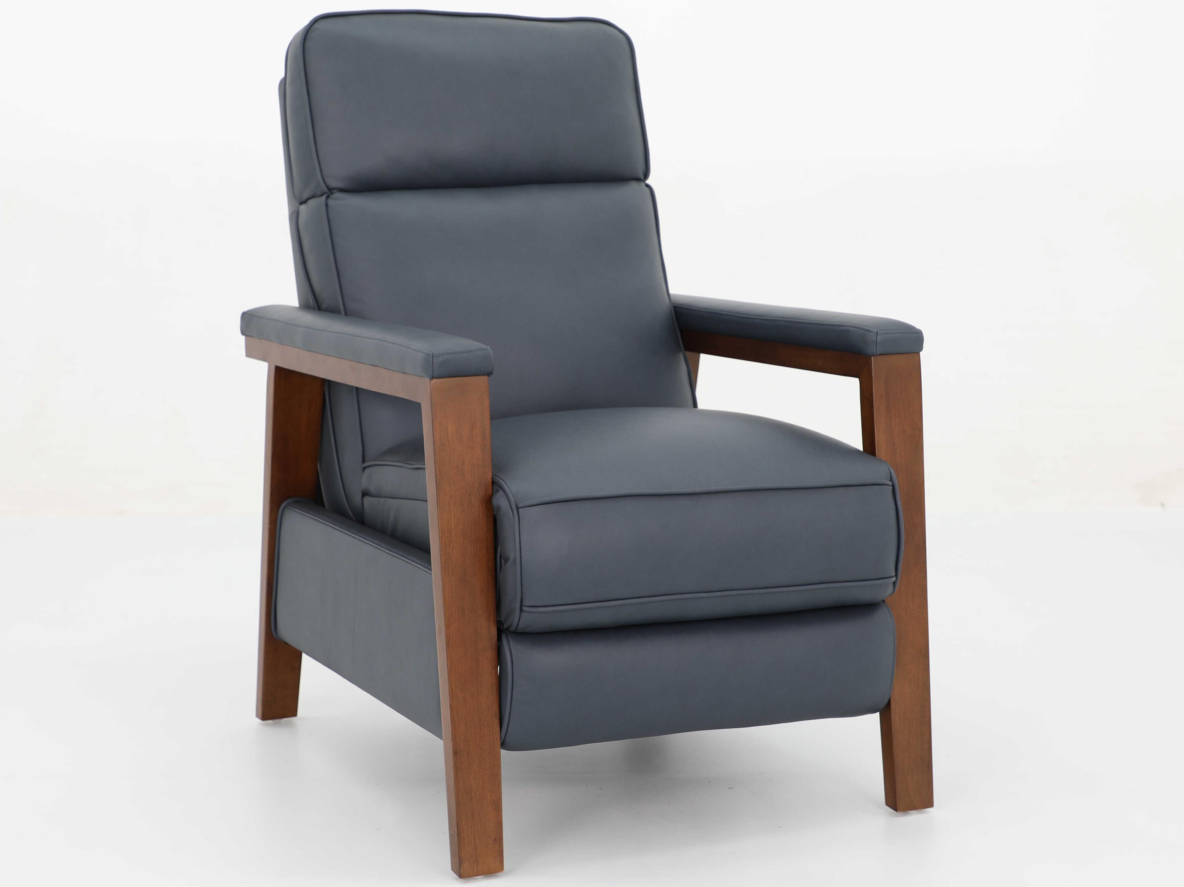 Barcalounger Woodlands Ashland Santa Fe Ocean Blue Leather Recliner