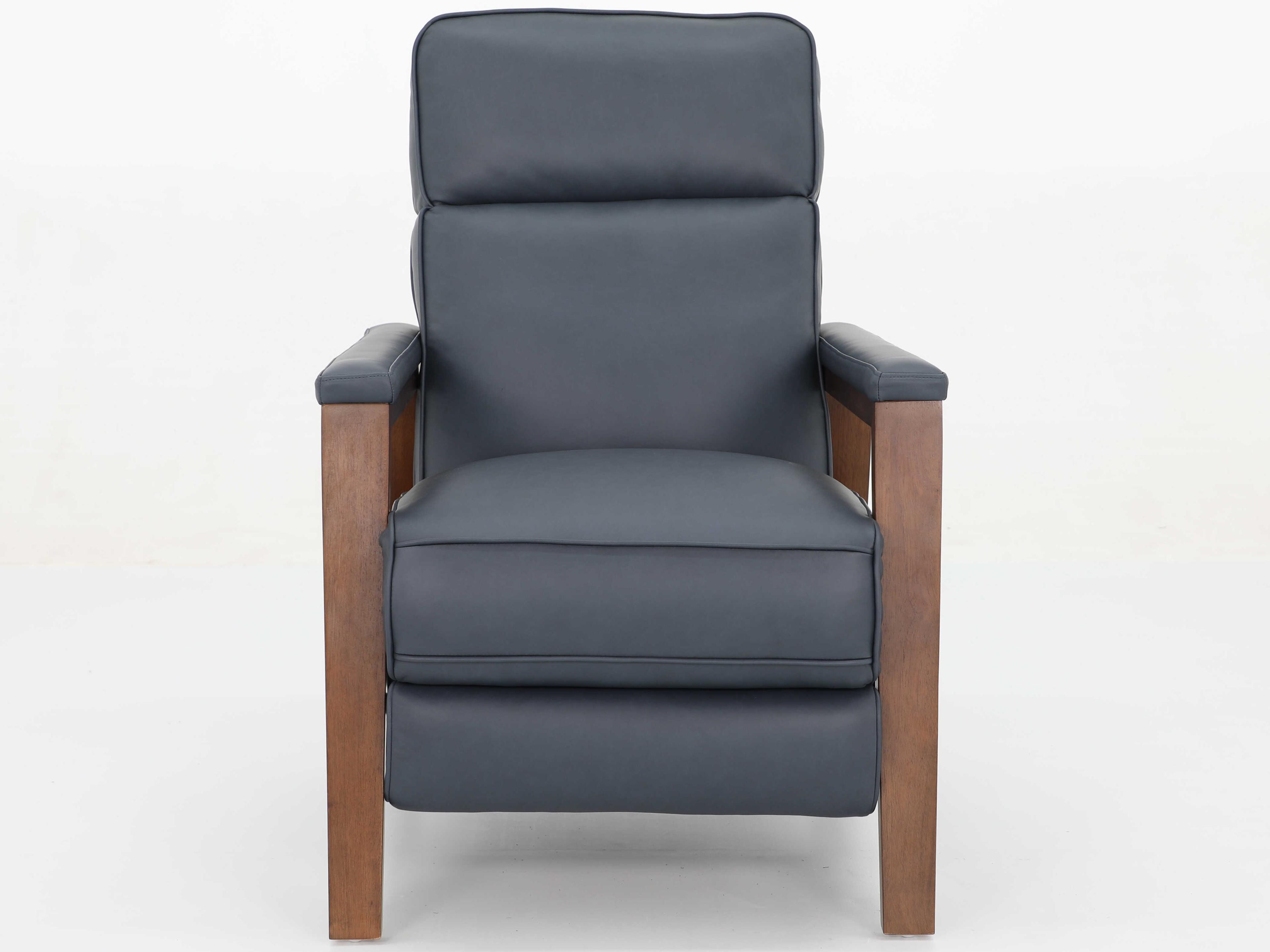 Barcalounger Woodlands Ashland Santa Fe Ocean Blue Leather Recliner