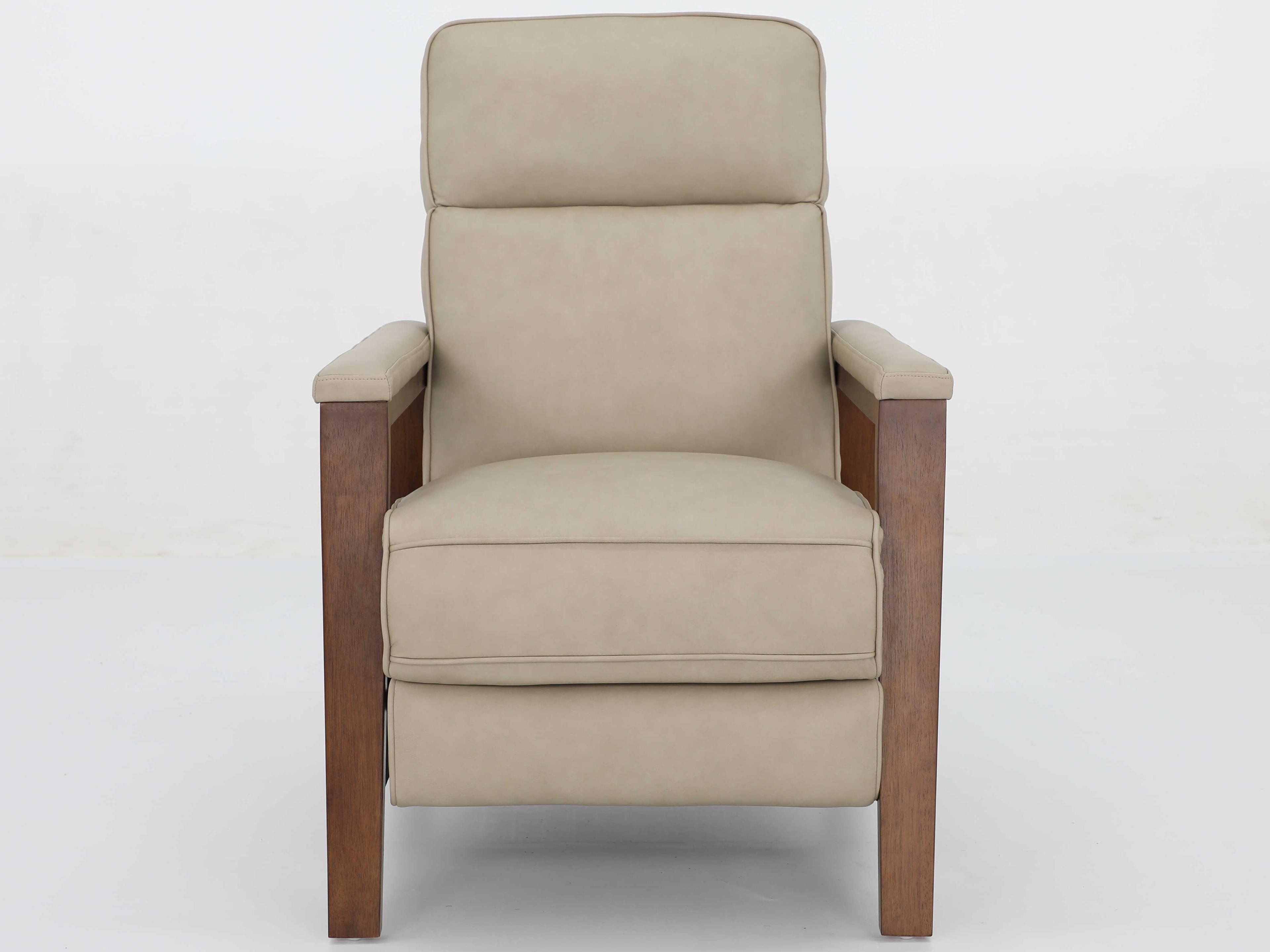 Barcalounger Woodlands Ashland Cashmere Stone Tan Leather Recliner