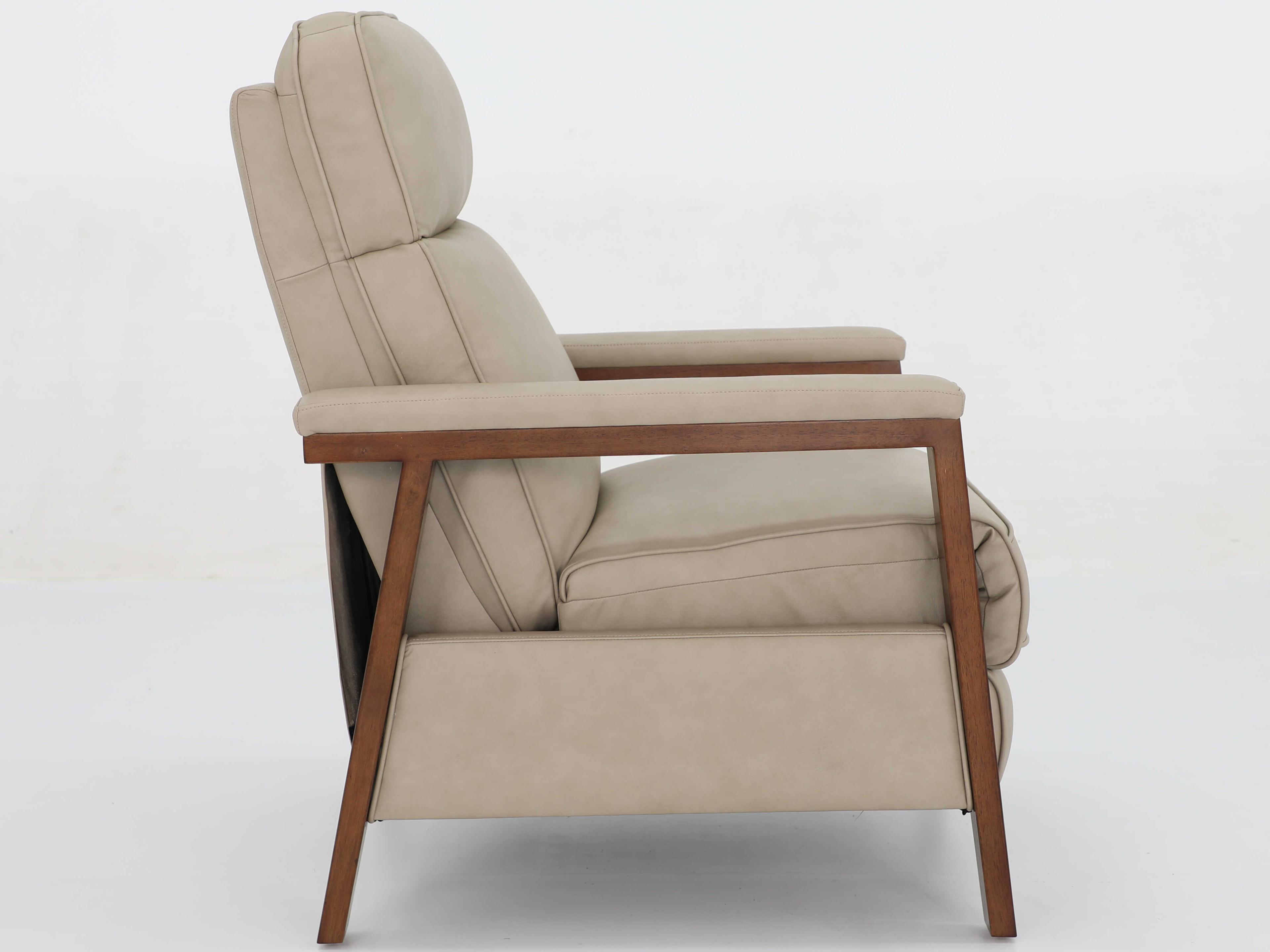 Barcalounger Woodlands Ashland Cashmere Stone Tan Leather Recliner