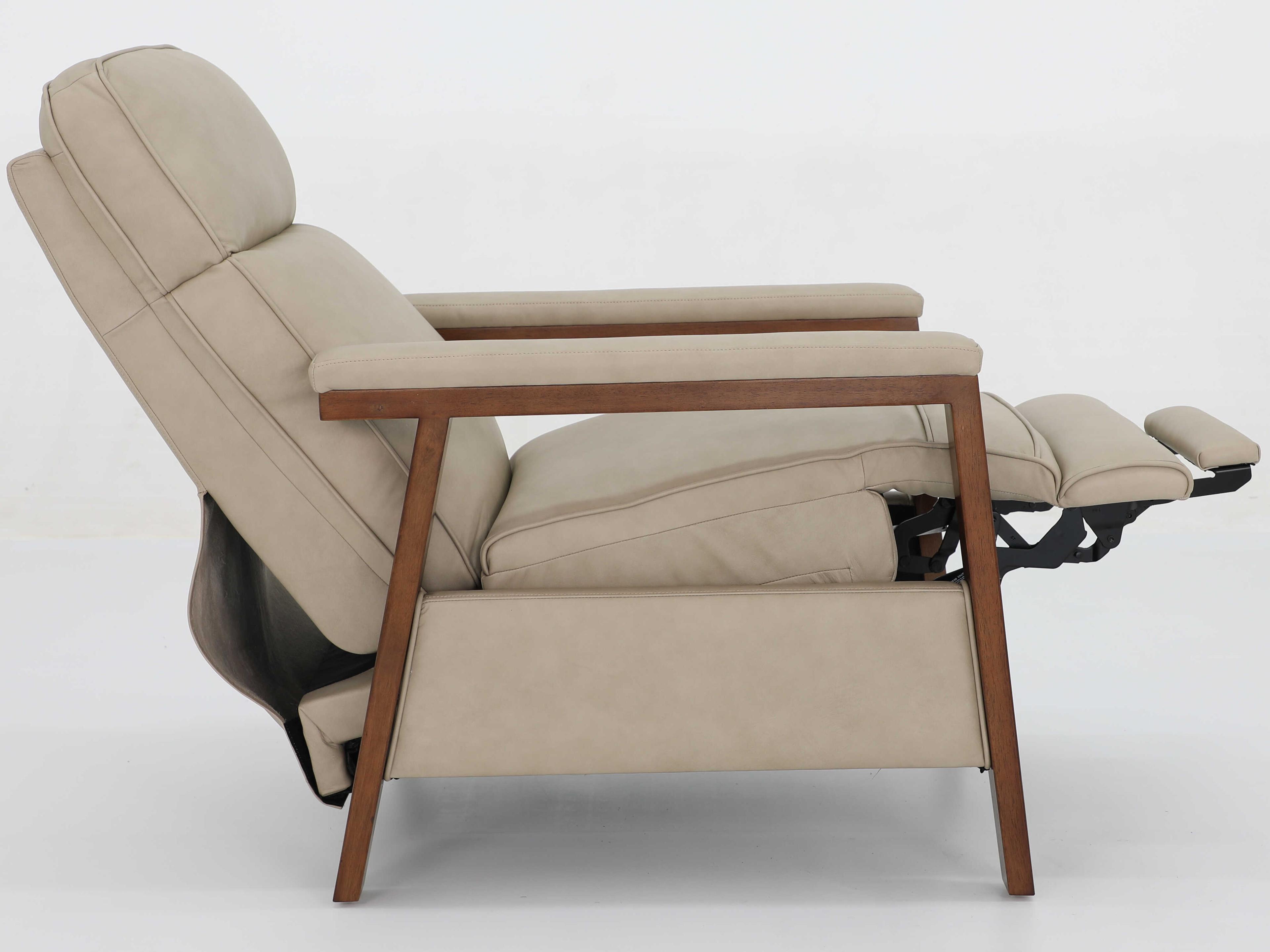 Barcalounger Woodlands Ashland Cashmere Stone Tan Leather Recliner