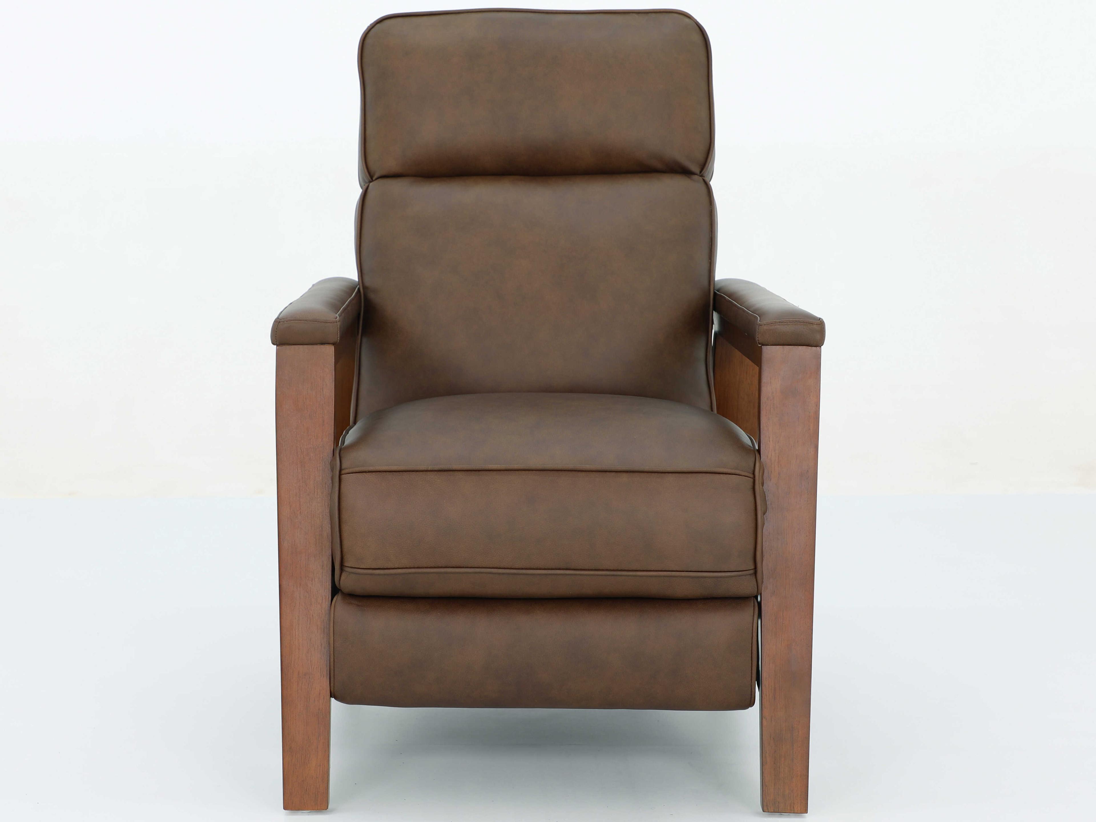 Barcalounger Woodlands Ashland Oasis Walnut Brown Leather Recliner