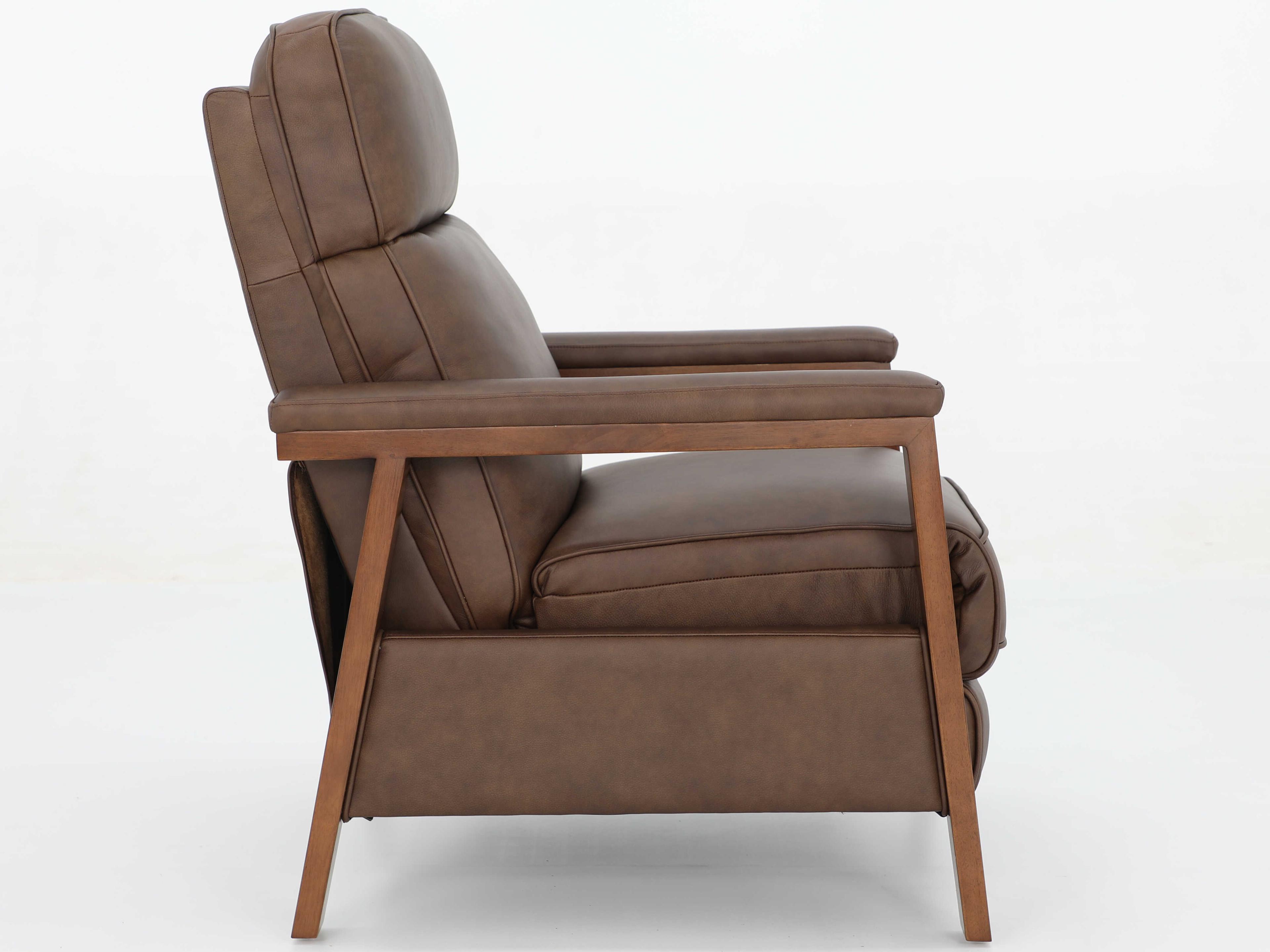 Barcalounger Woodlands Ashland Oasis Walnut Brown Leather Recliner