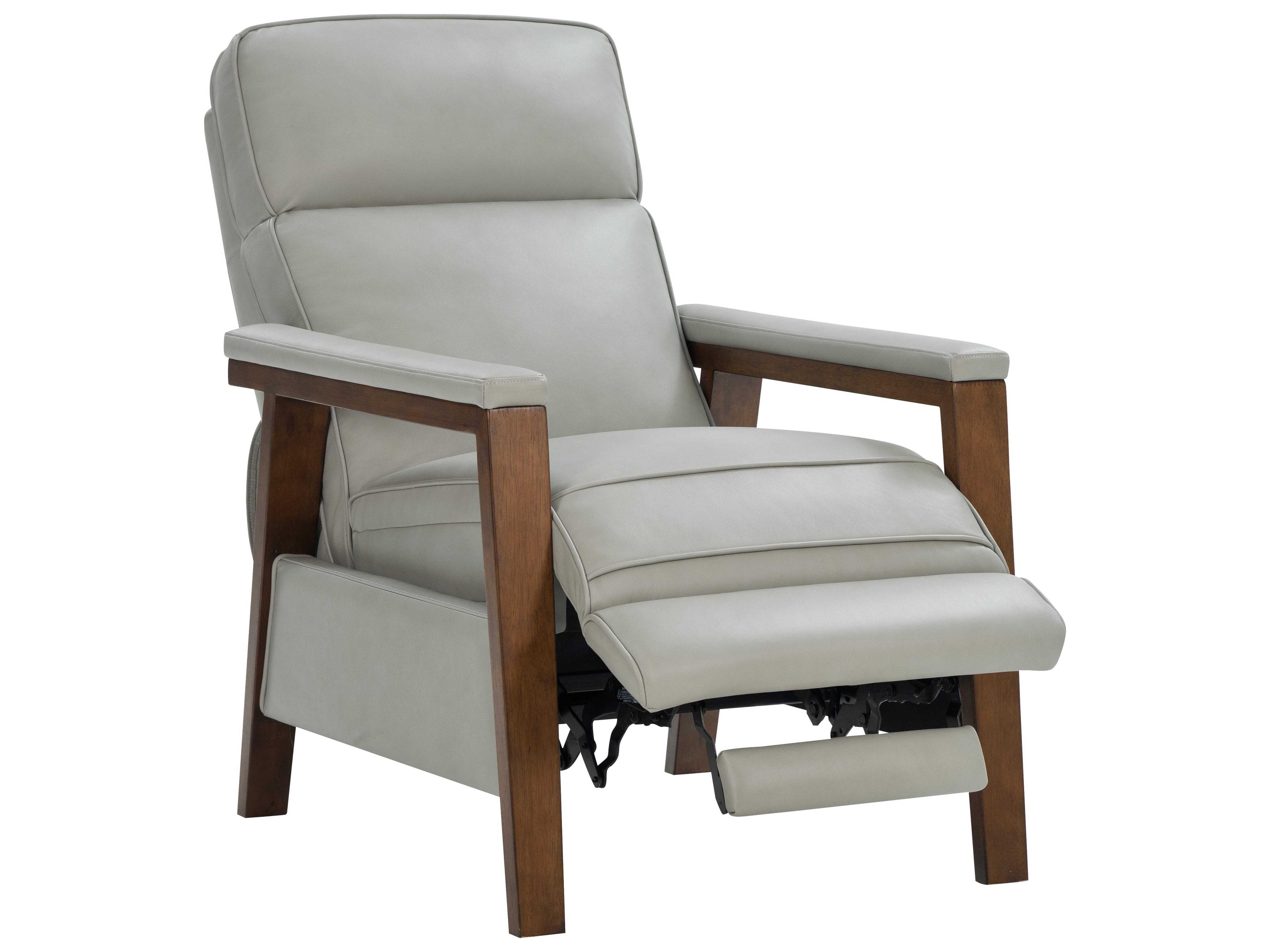 Barcalounger Woodlands Ashland Corbett Chromium Gray Leather Recliner