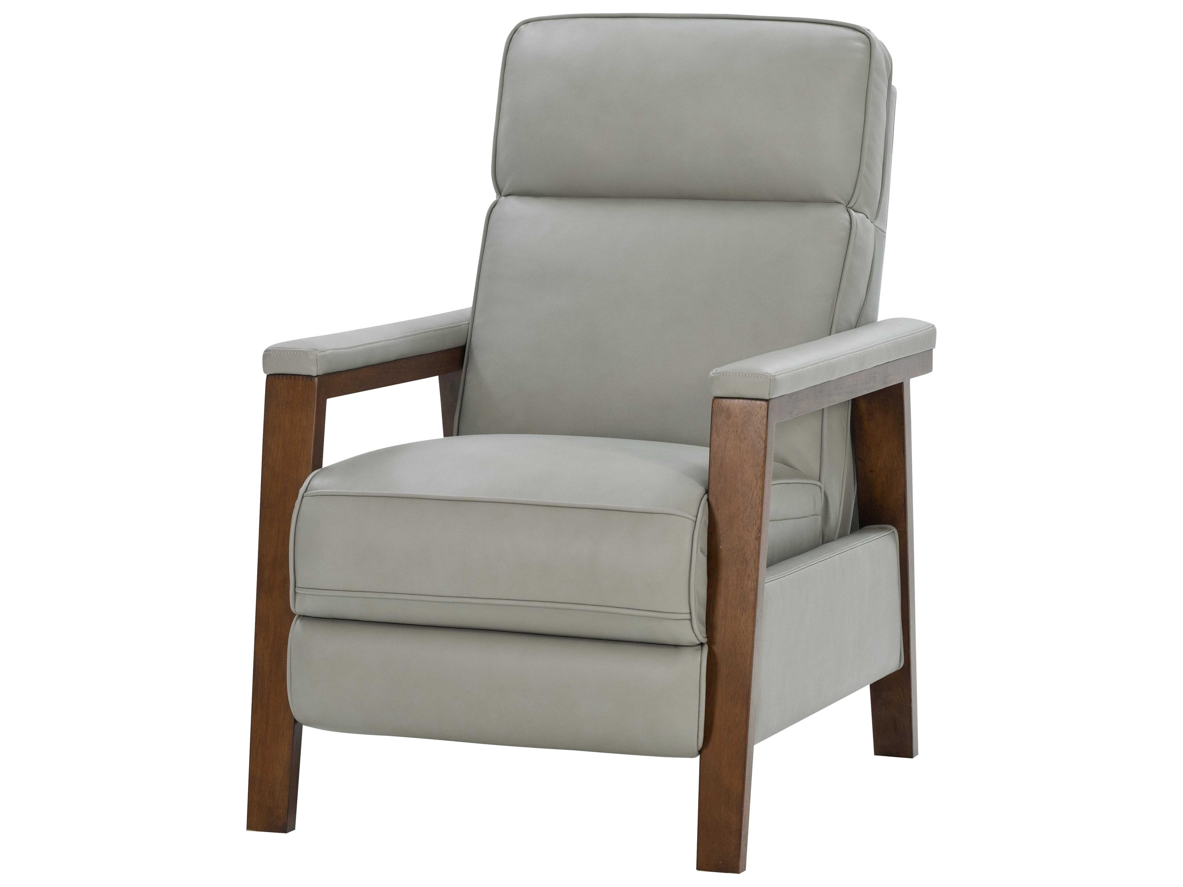 Barcalounger Woodlands Ashland Corbett Chromium Gray Leather Recliner