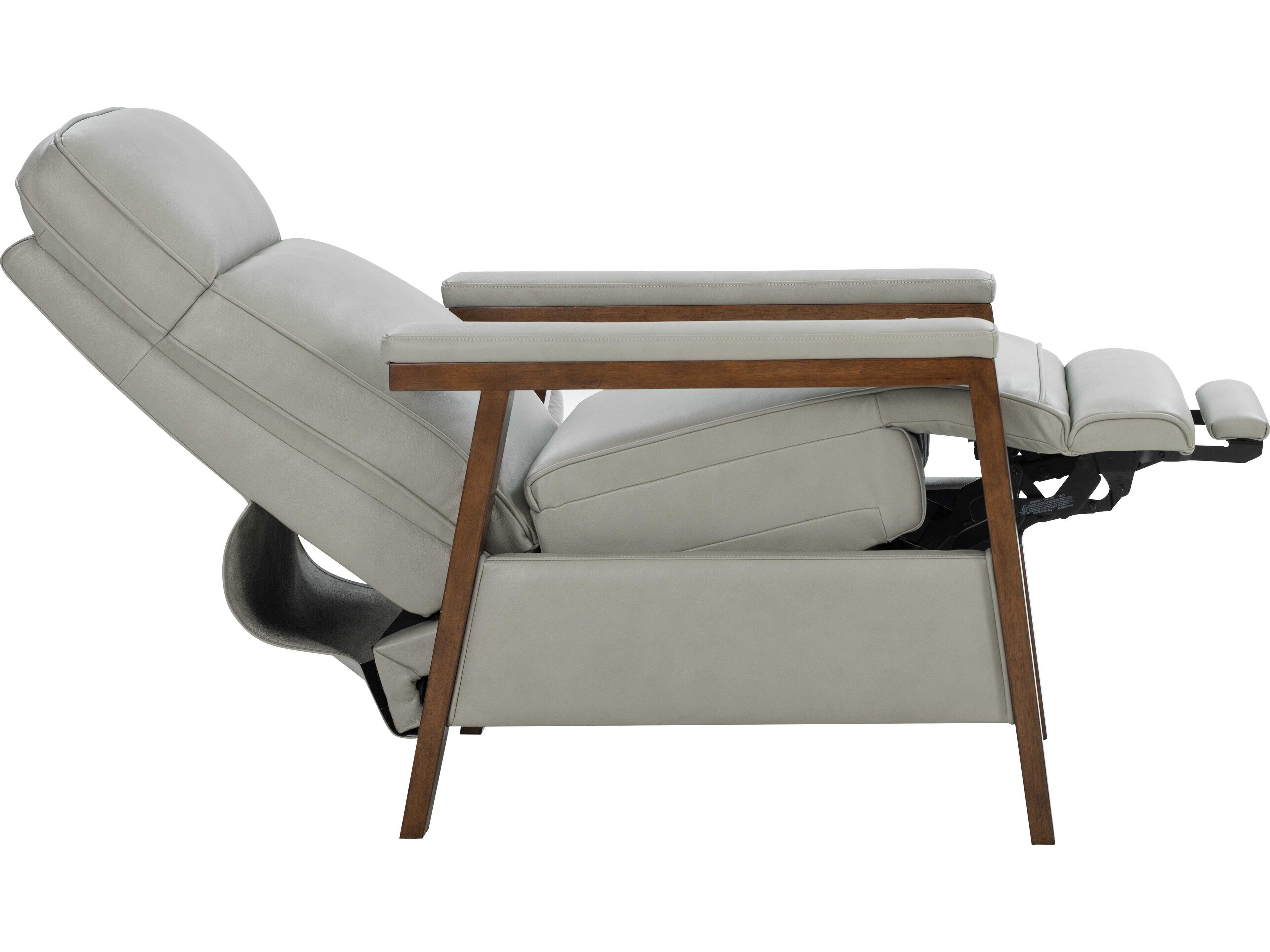 Barcalounger Woodlands Ashland Corbett Chromium Gray Leather Recliner