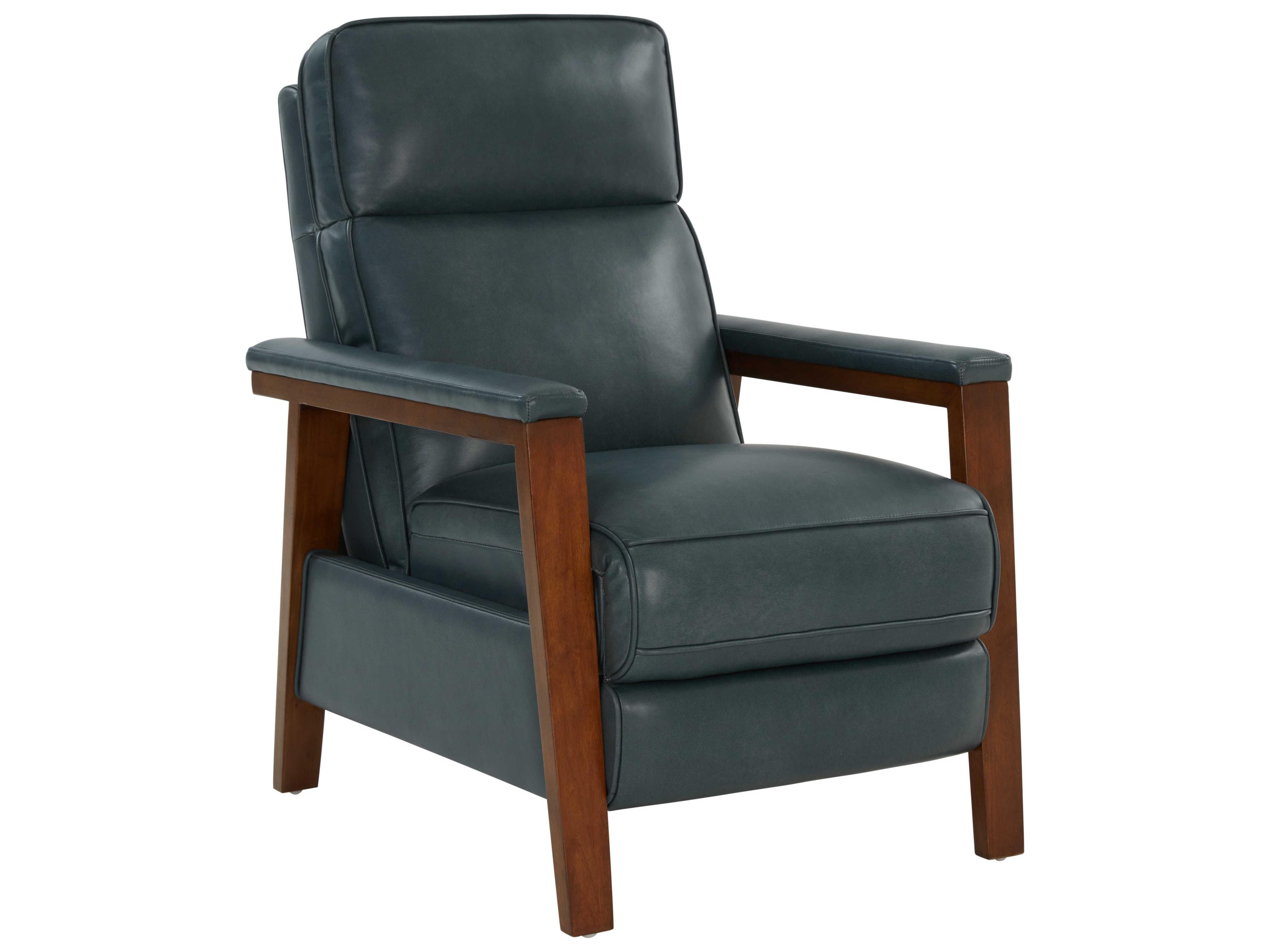 Barcalounger Woodlands Ashland Roma Bluegray Leather Recliner