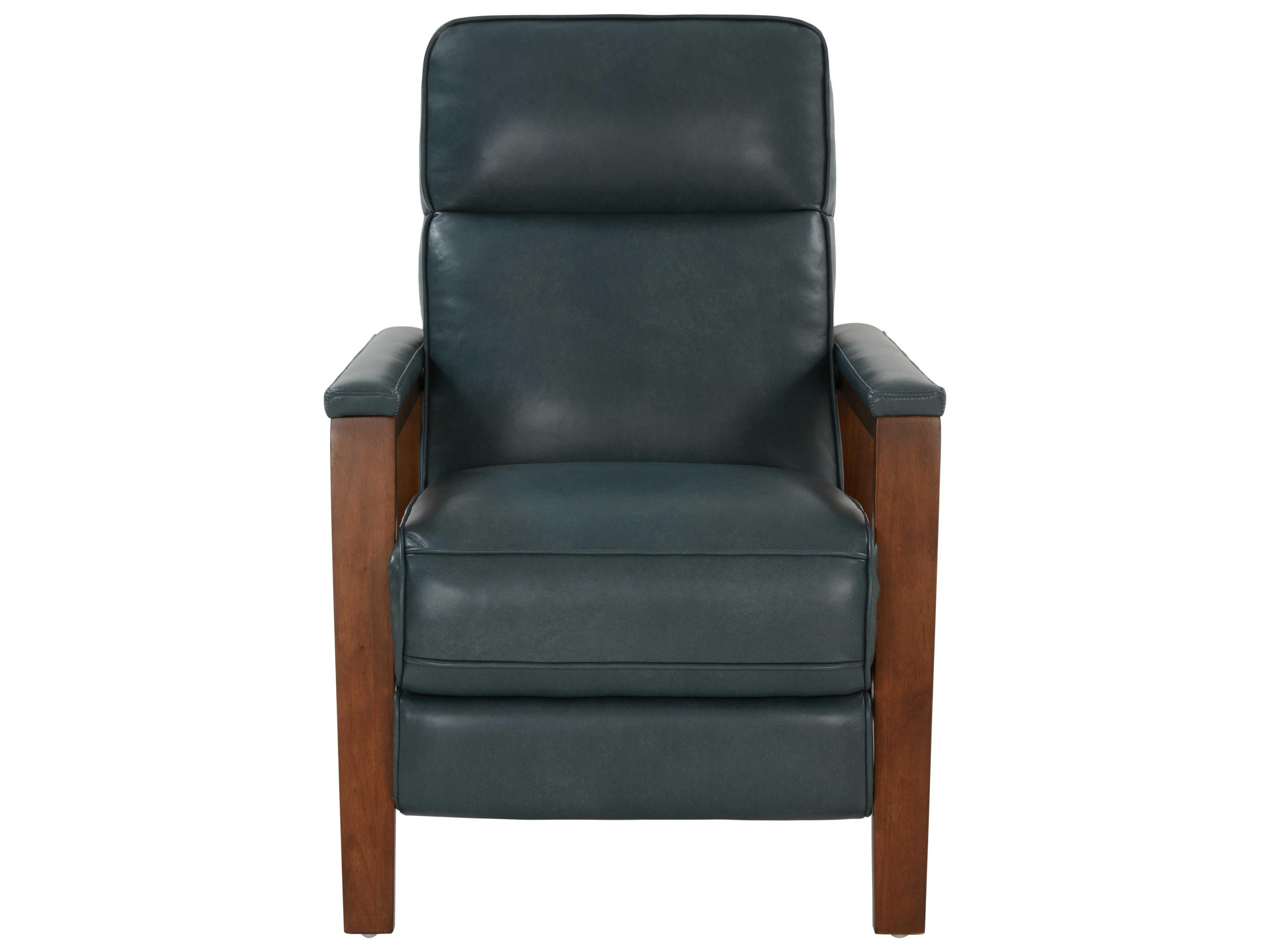 Barcalounger Woodlands Ashland Roma Bluegray Leather Recliner