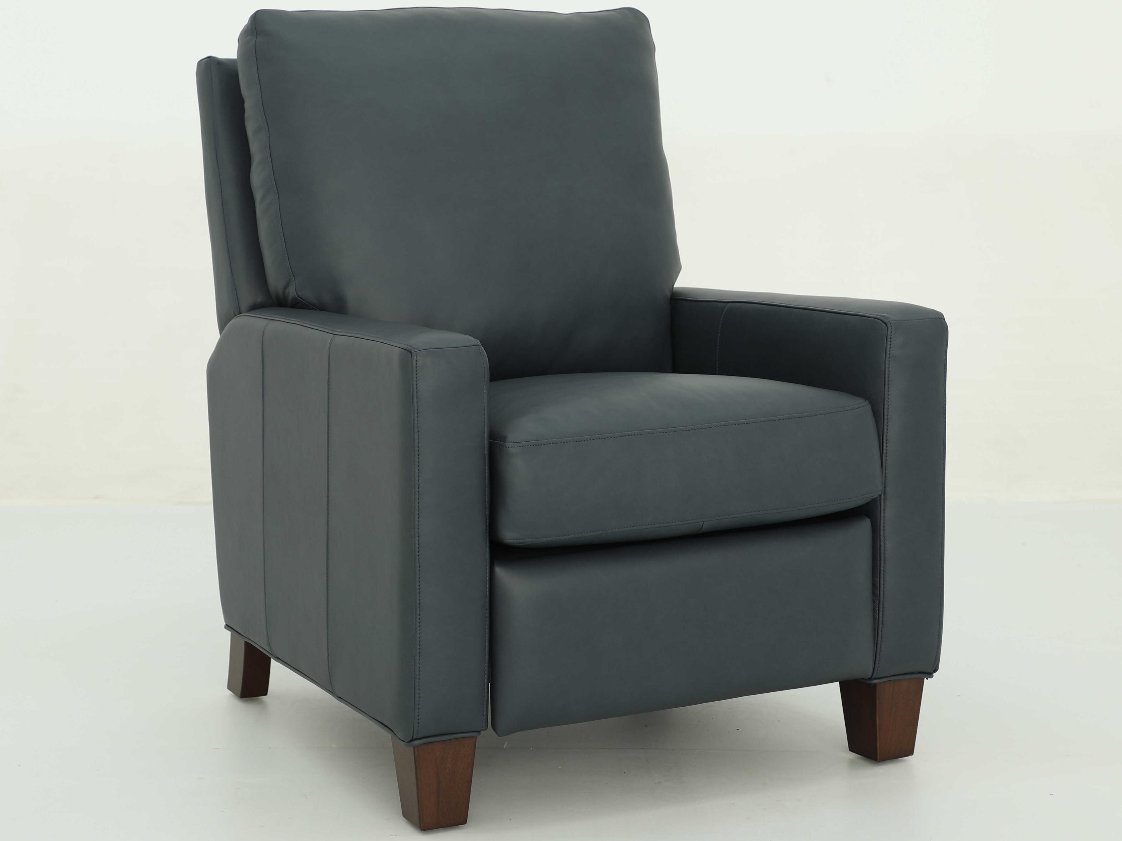 Barcalounger Vintage Fairview Santa Fe Ocean Blue Leather Recliner