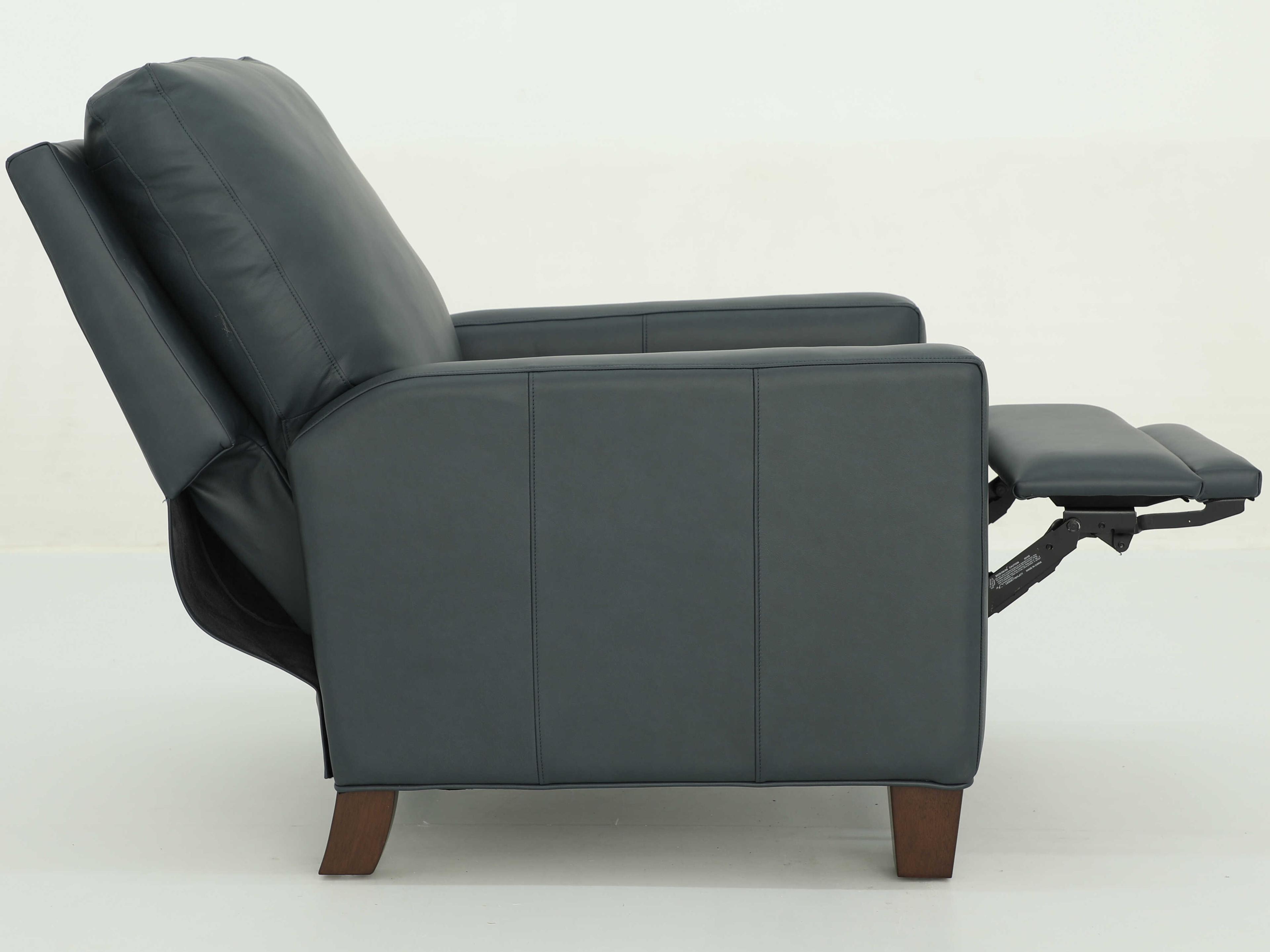 Barcalounger Vintage Fairview Santa Fe Ocean Blue Leather Recliner