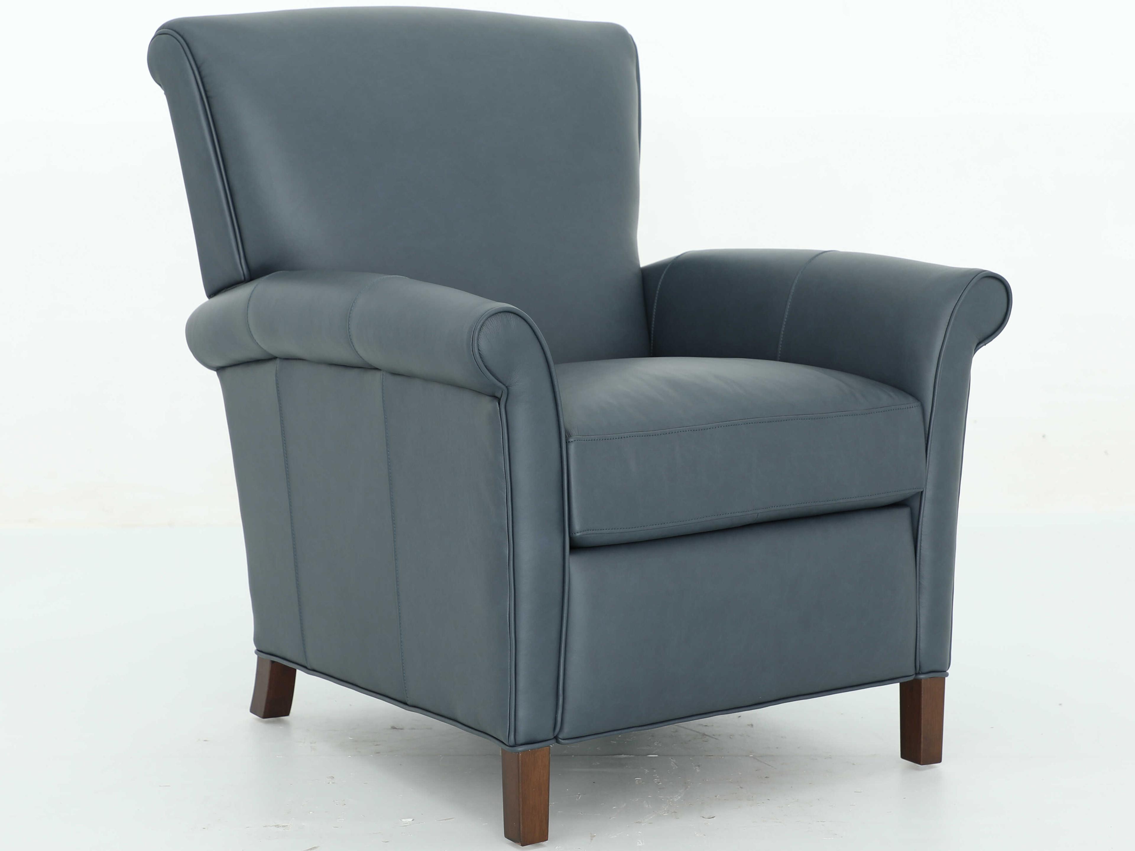 Barcalounger Vintage Phoebe Santa Fe Ocean Blue Leather Recliner