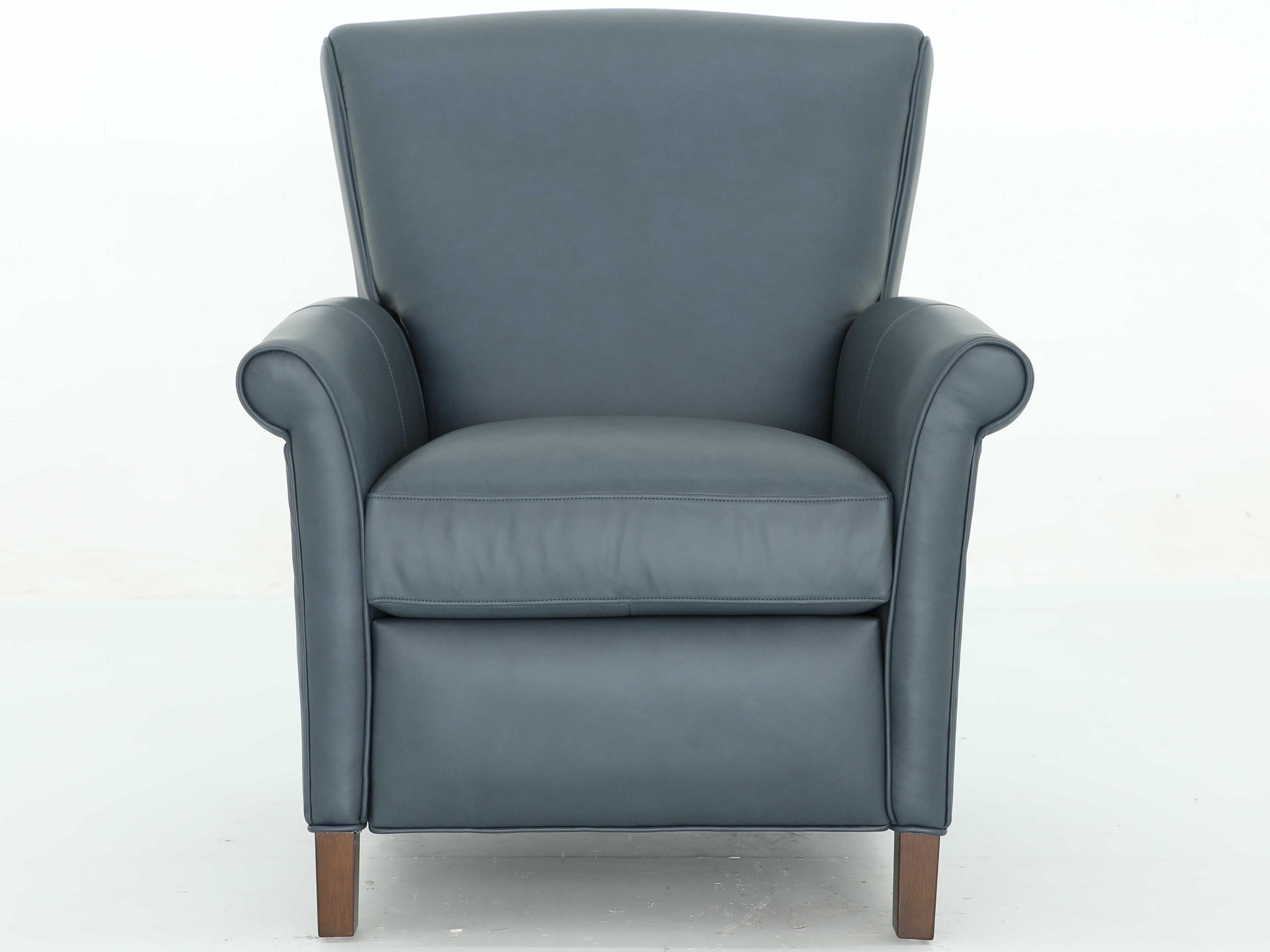 Barcalounger Vintage Phoebe Santa Fe Ocean Blue Leather Recliner