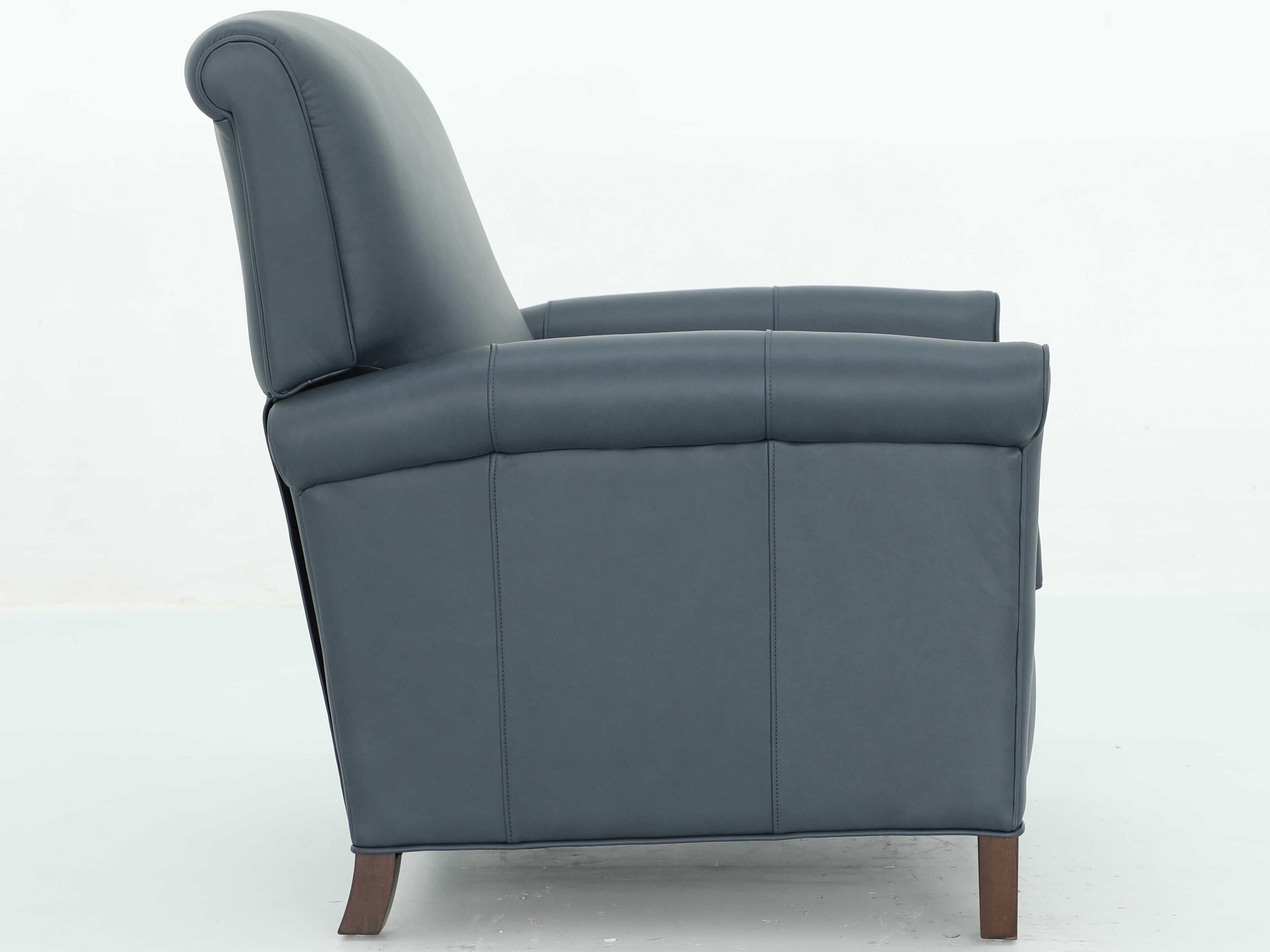 Barcalounger Vintage Phoebe Santa Fe Ocean Blue Leather Recliner