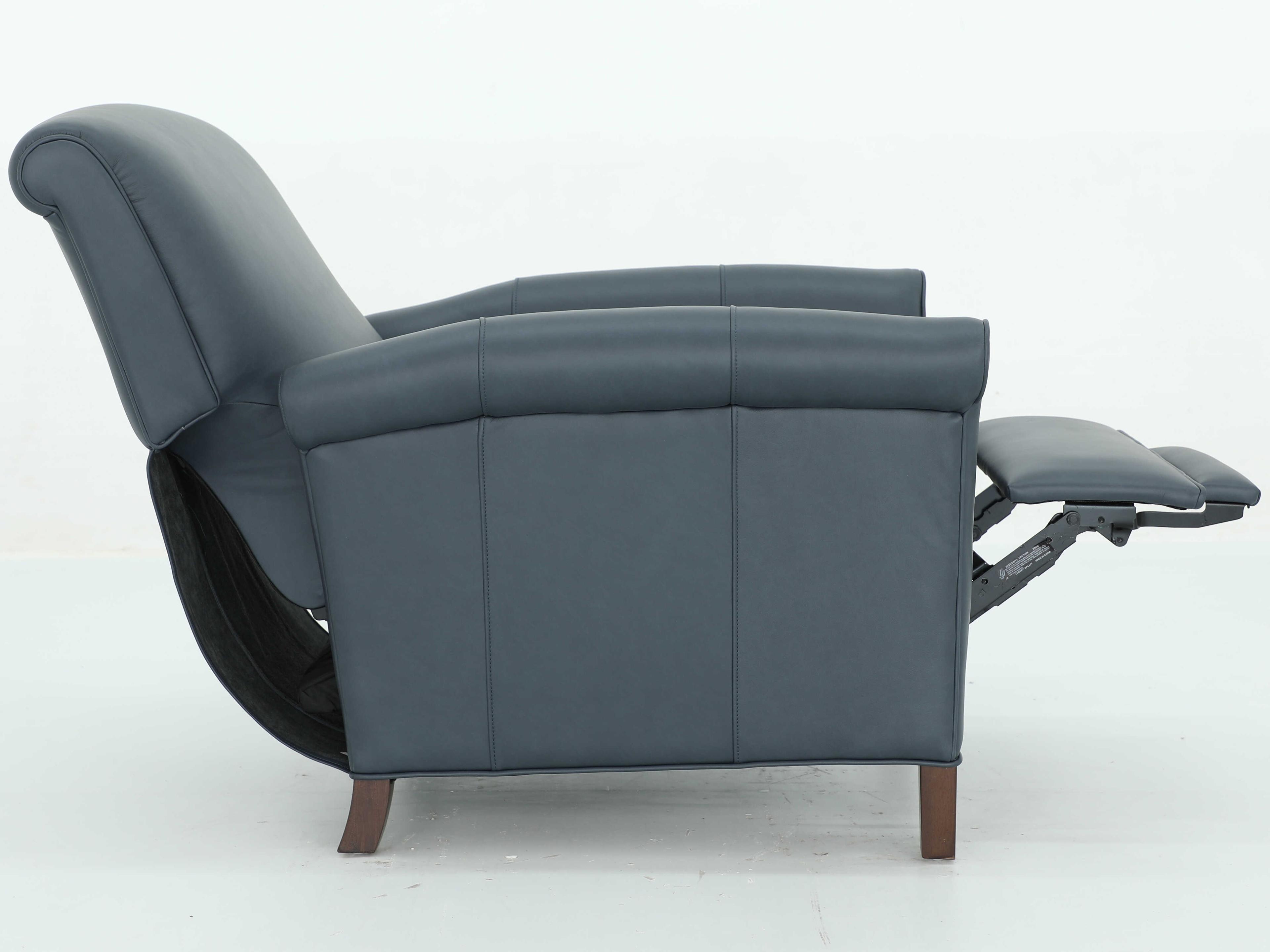 Barcalounger Vintage Phoebe Santa Fe Ocean Blue Leather Recliner