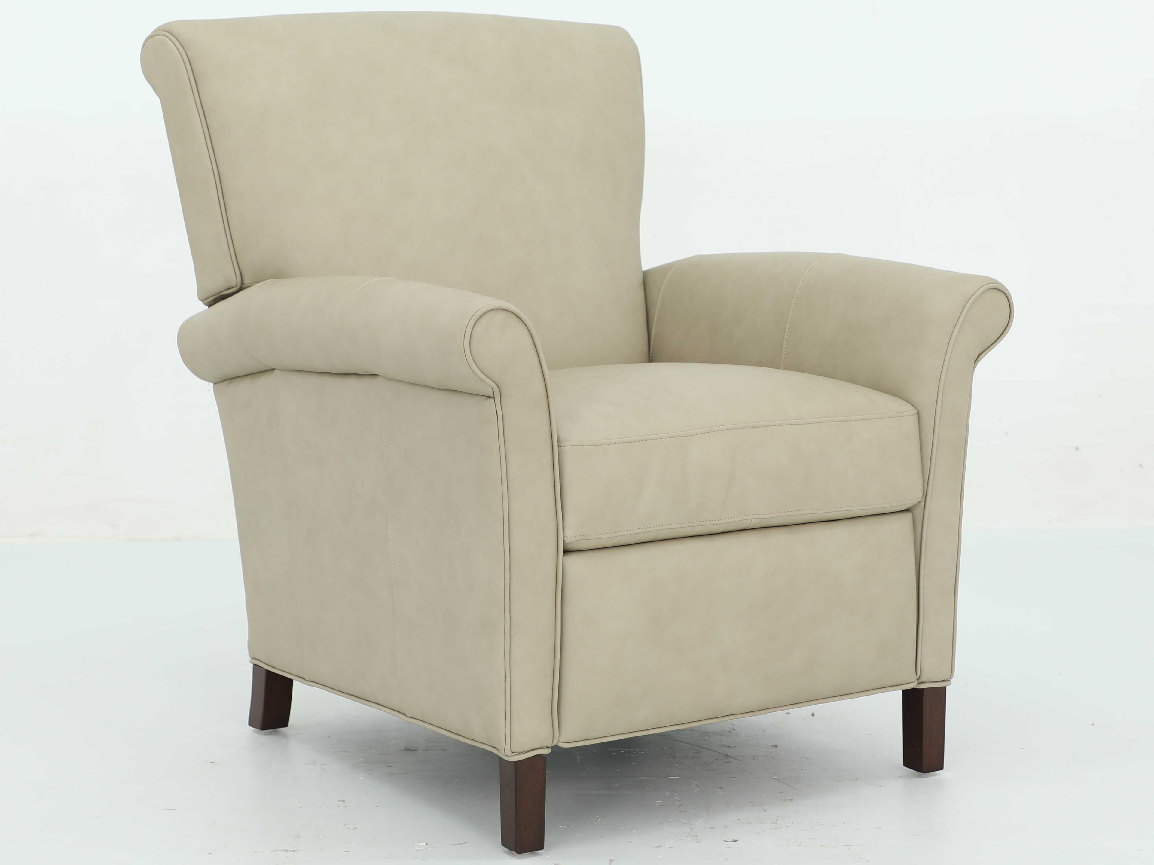 Barcalounger Vintage Phoebe Cashmere Stone Tan Leather Recliner