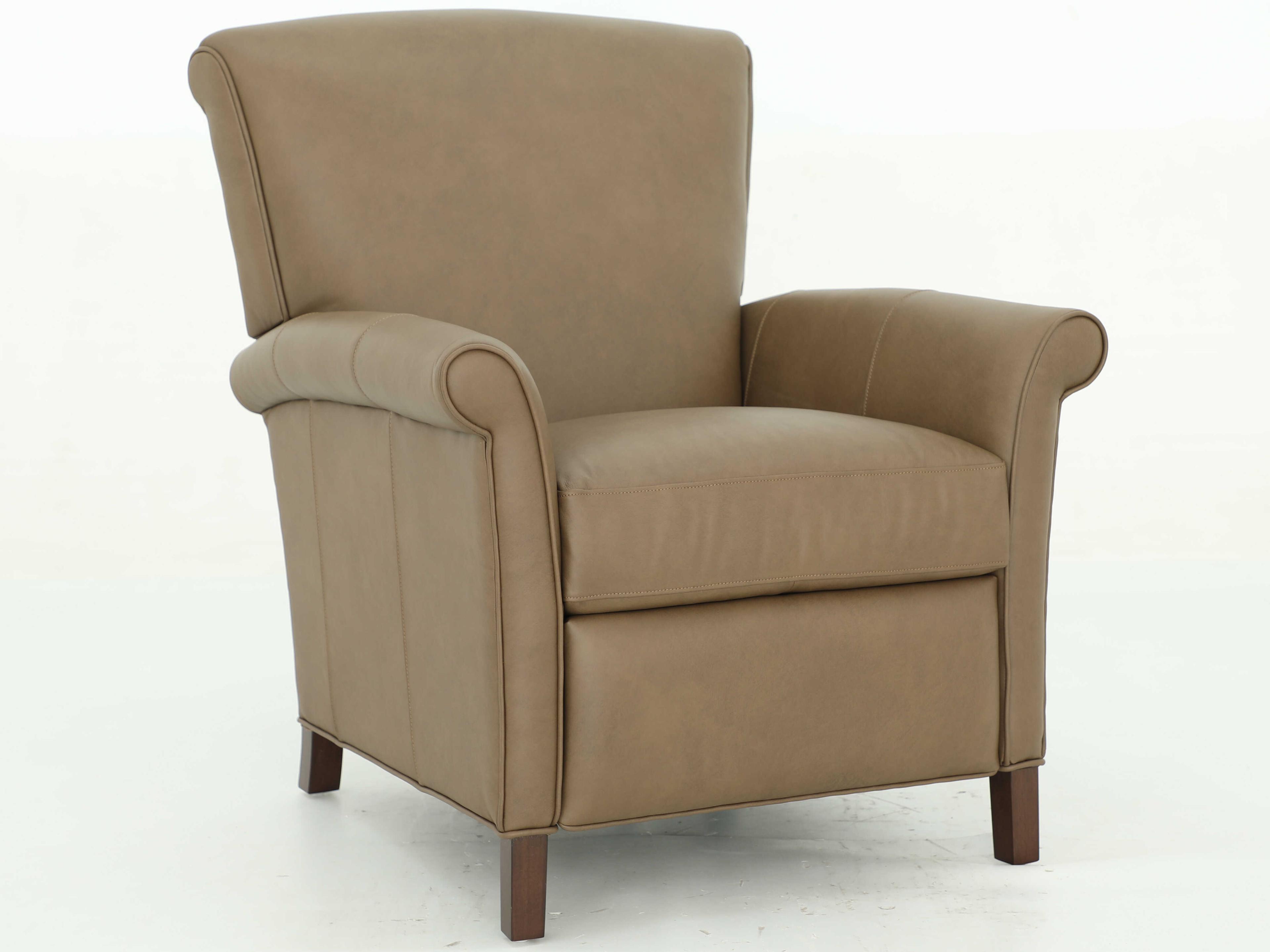Barcalounger Vintage Phoebe Cashmere Taupe Tan Leather Recliner