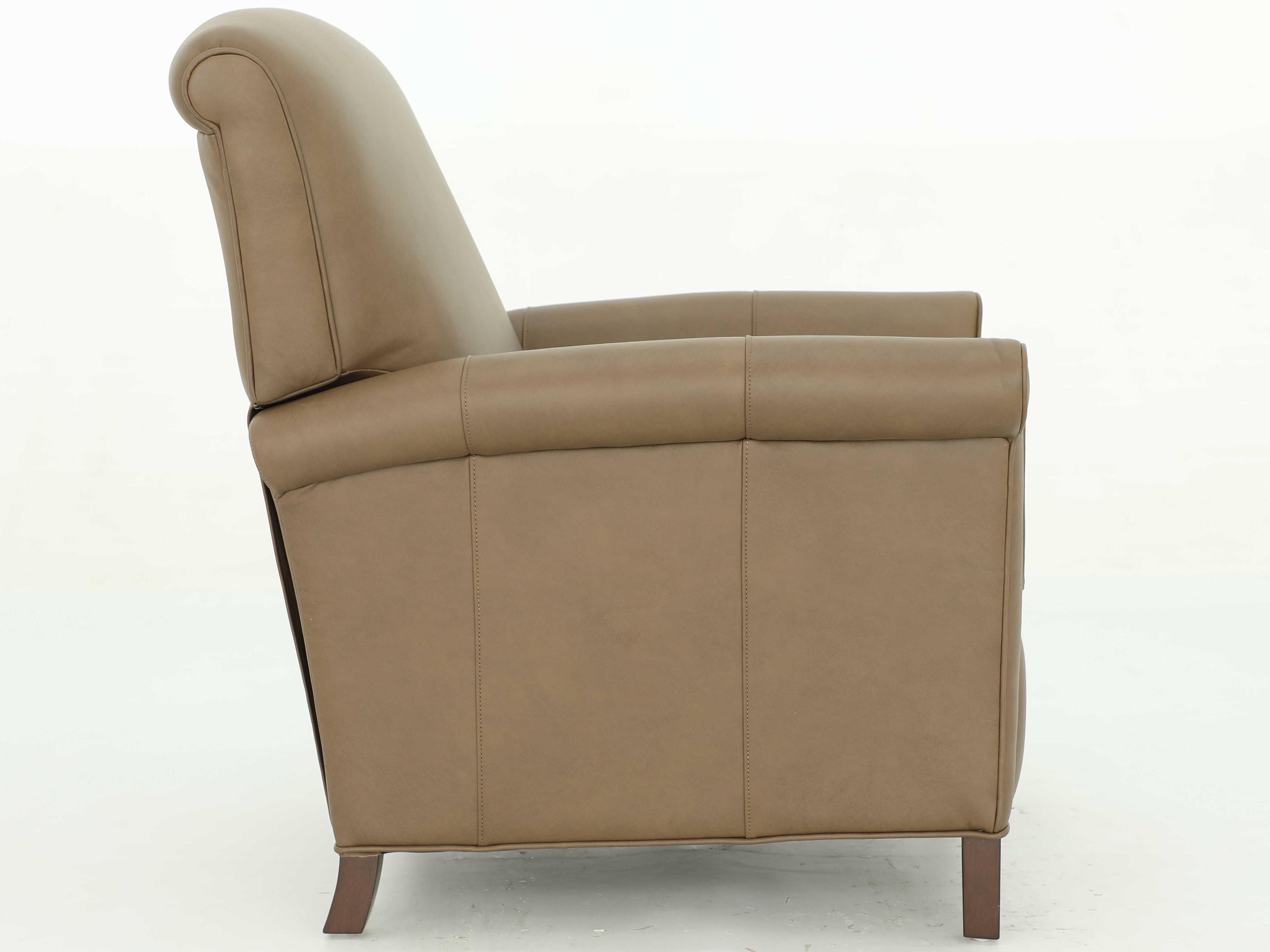 Barcalounger Vintage Phoebe Cashmere Taupe Tan Leather Recliner