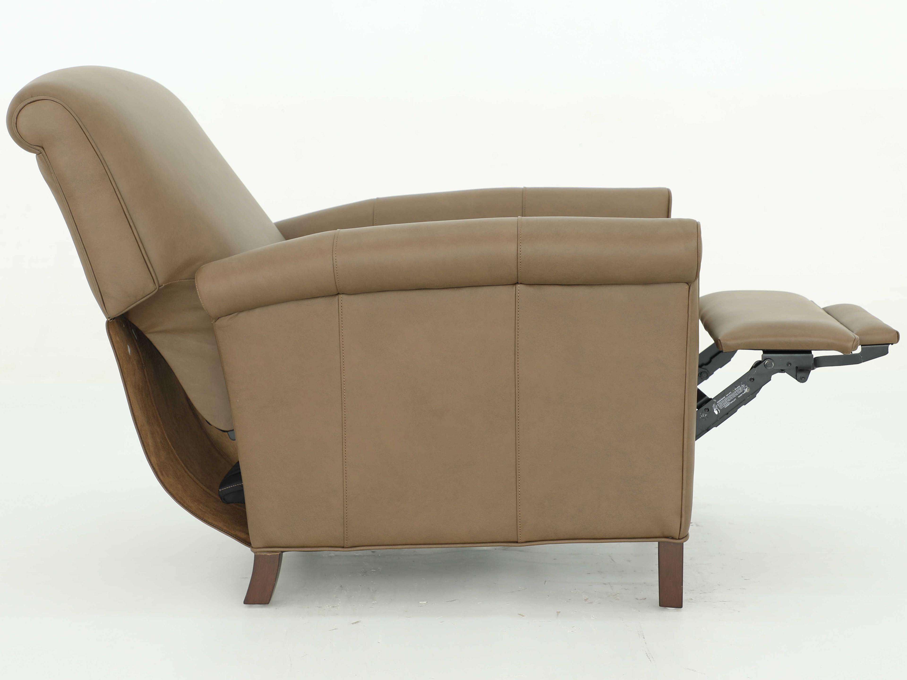 Barcalounger Vintage Phoebe Cashmere Taupe Tan Leather Recliner