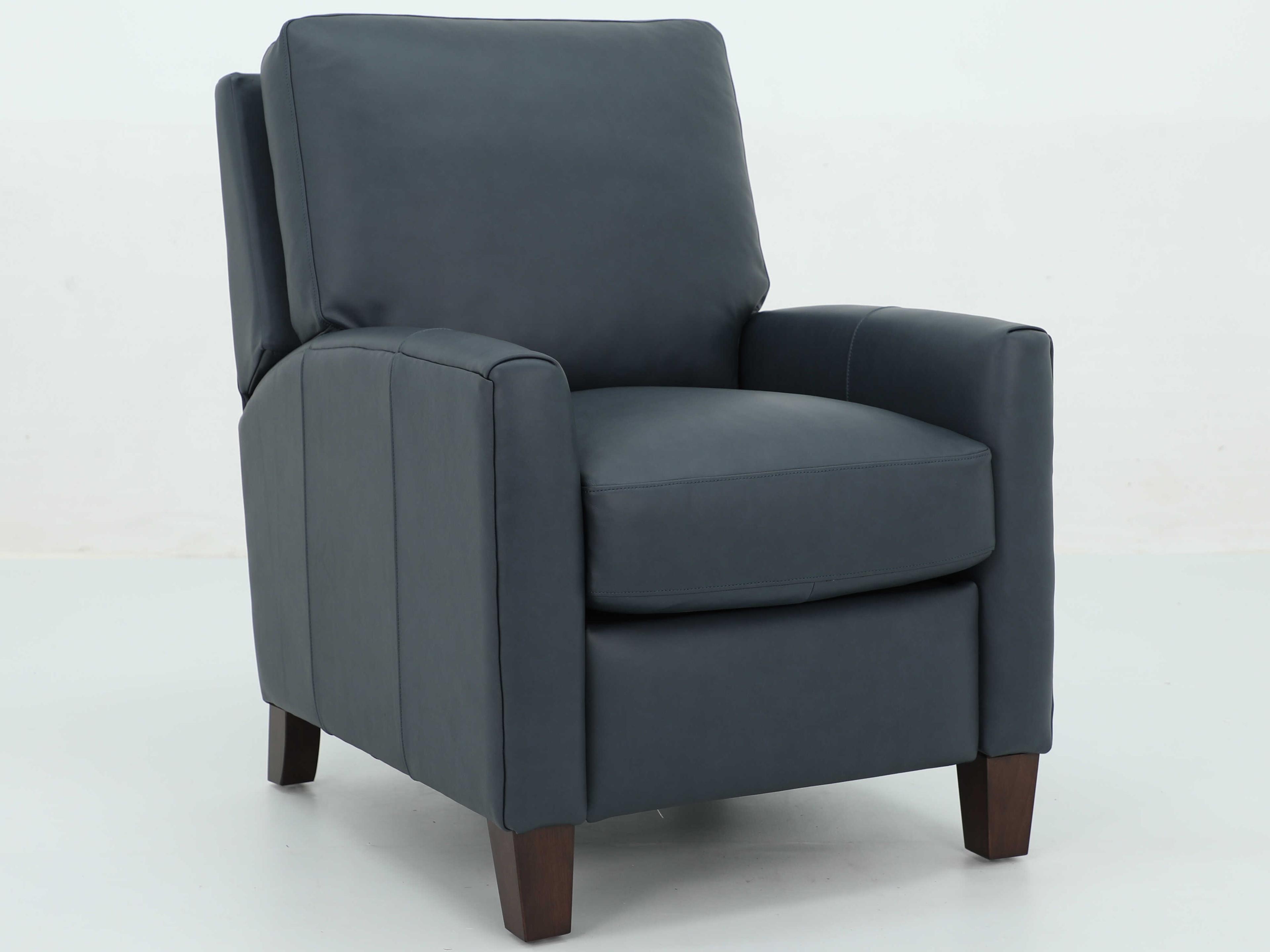 Barcalounger Vintage Fremont Santa Fe Ocean Blue Leather Recliner