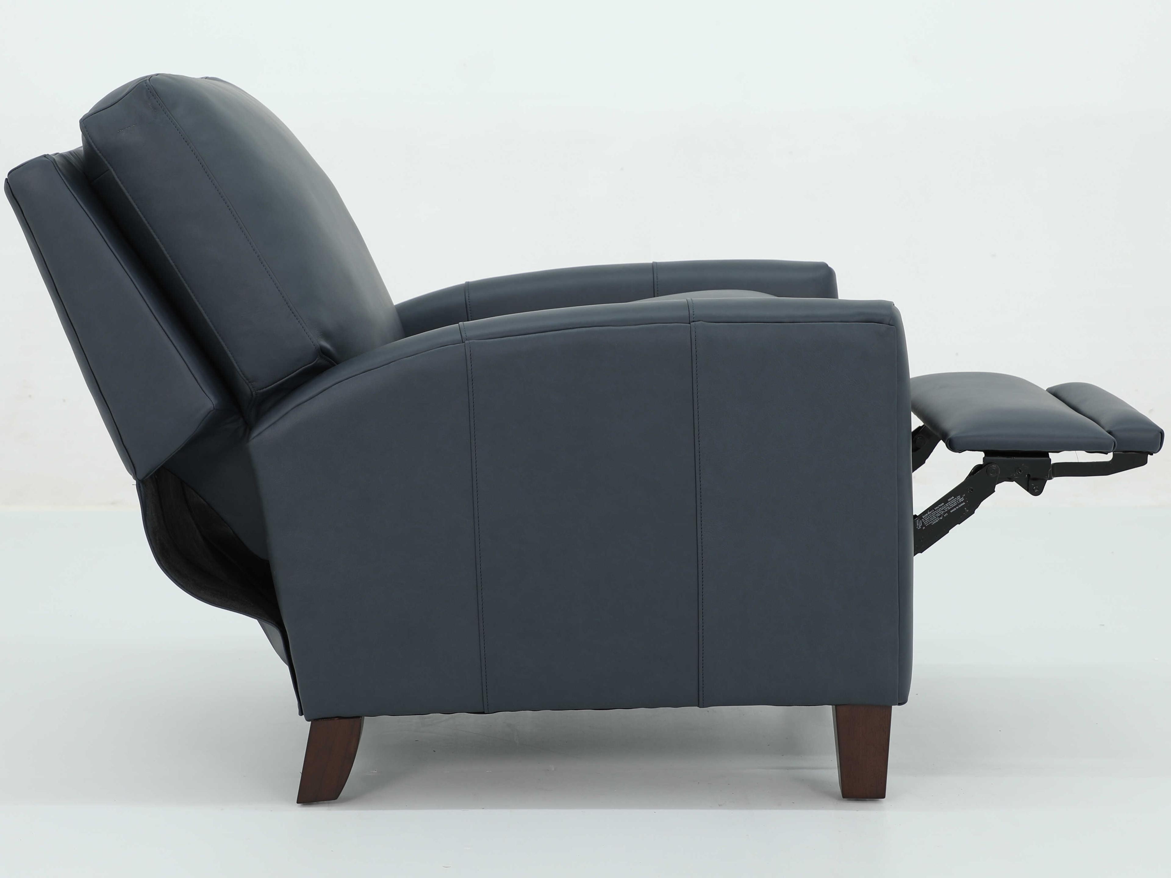 Barcalounger Vintage Fremont Santa Fe Ocean Blue Leather Recliner